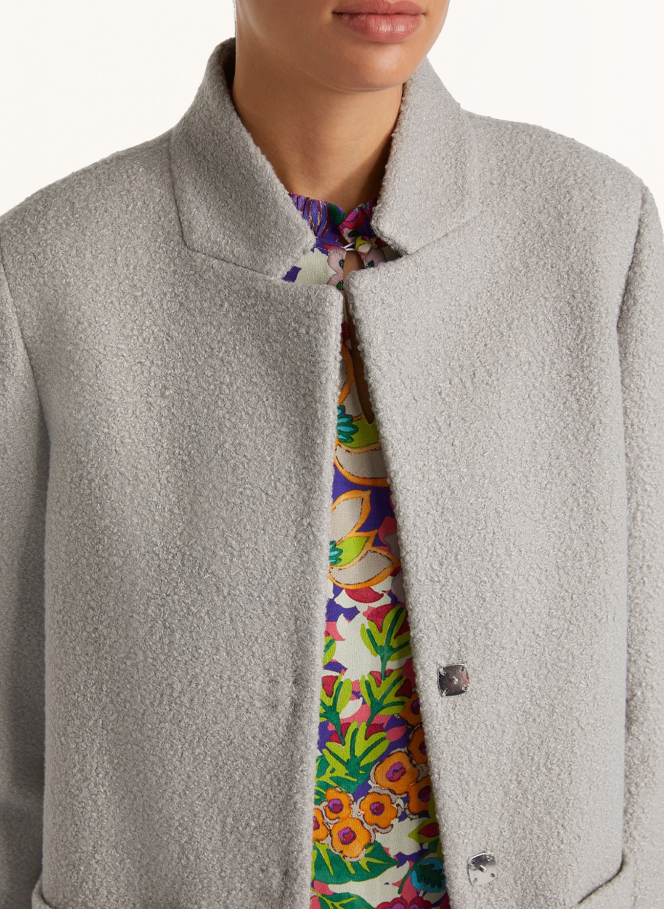 rich&royal Bouclé coat, Color: LIGHT GRAY (Image 4)