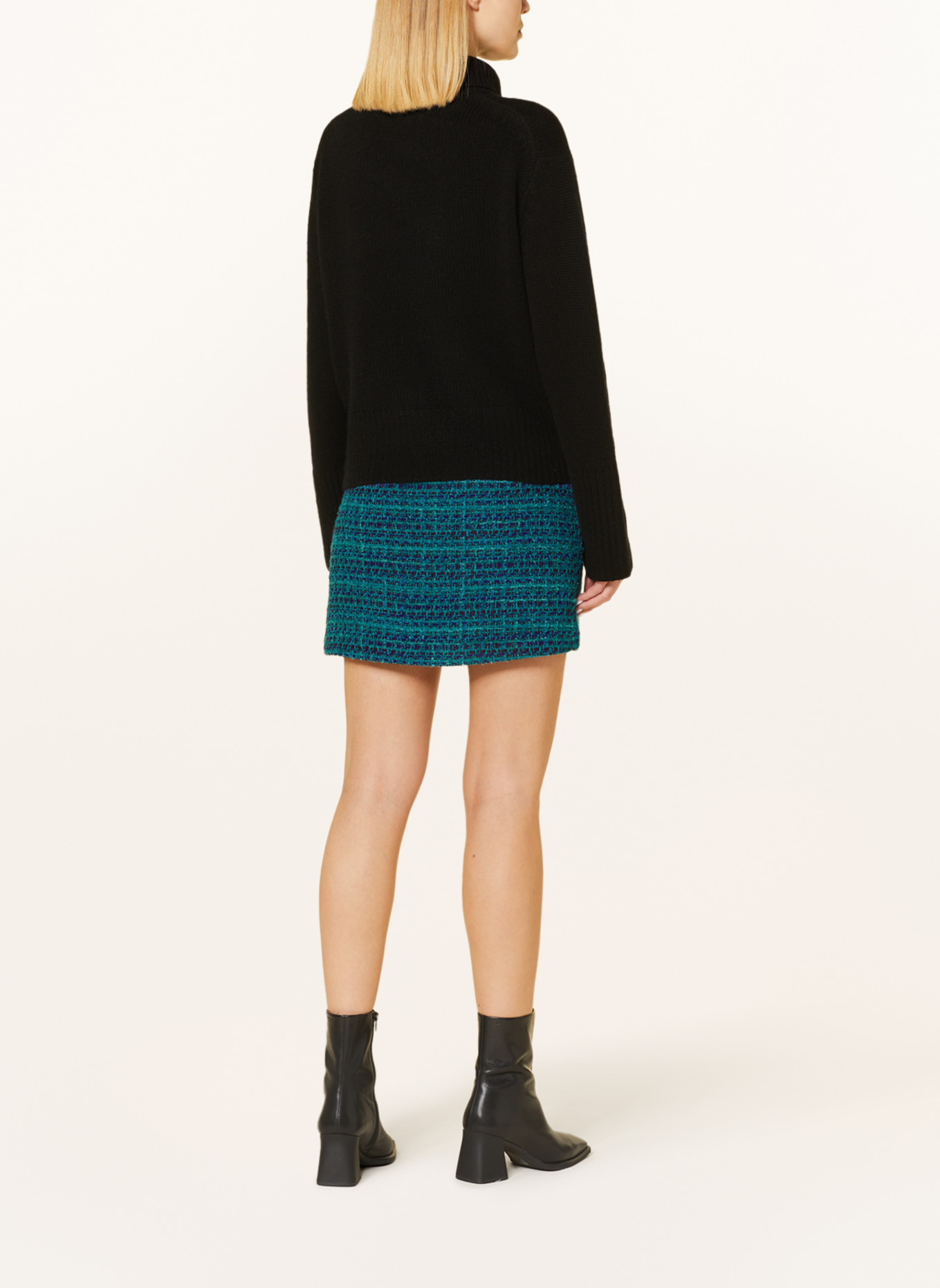 rich&royal Tweed skirt, Color: TURQUOISE/ PURPLE/ DARK RED (Image 3)