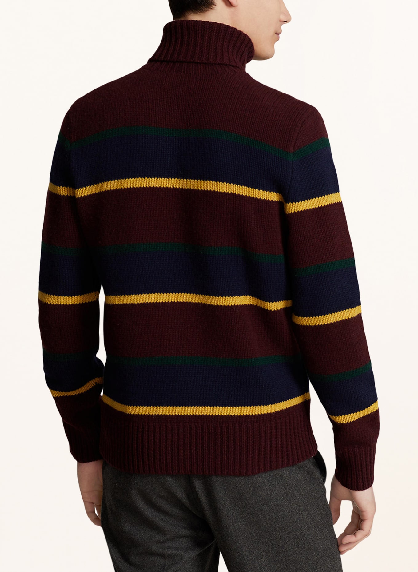 POLO RALPH LAUREN Turtleneck sweater, Color: DARK RED/ DARK BLUE/ YELLOW (Image 3)