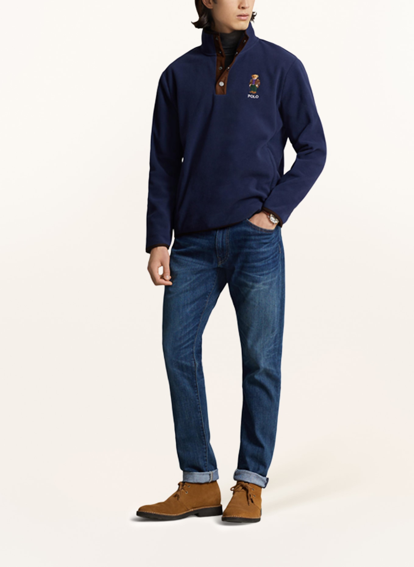 POLO RALPH LAUREN Fleece half-zip sweater, Color: DARK BLUE (Image 2)