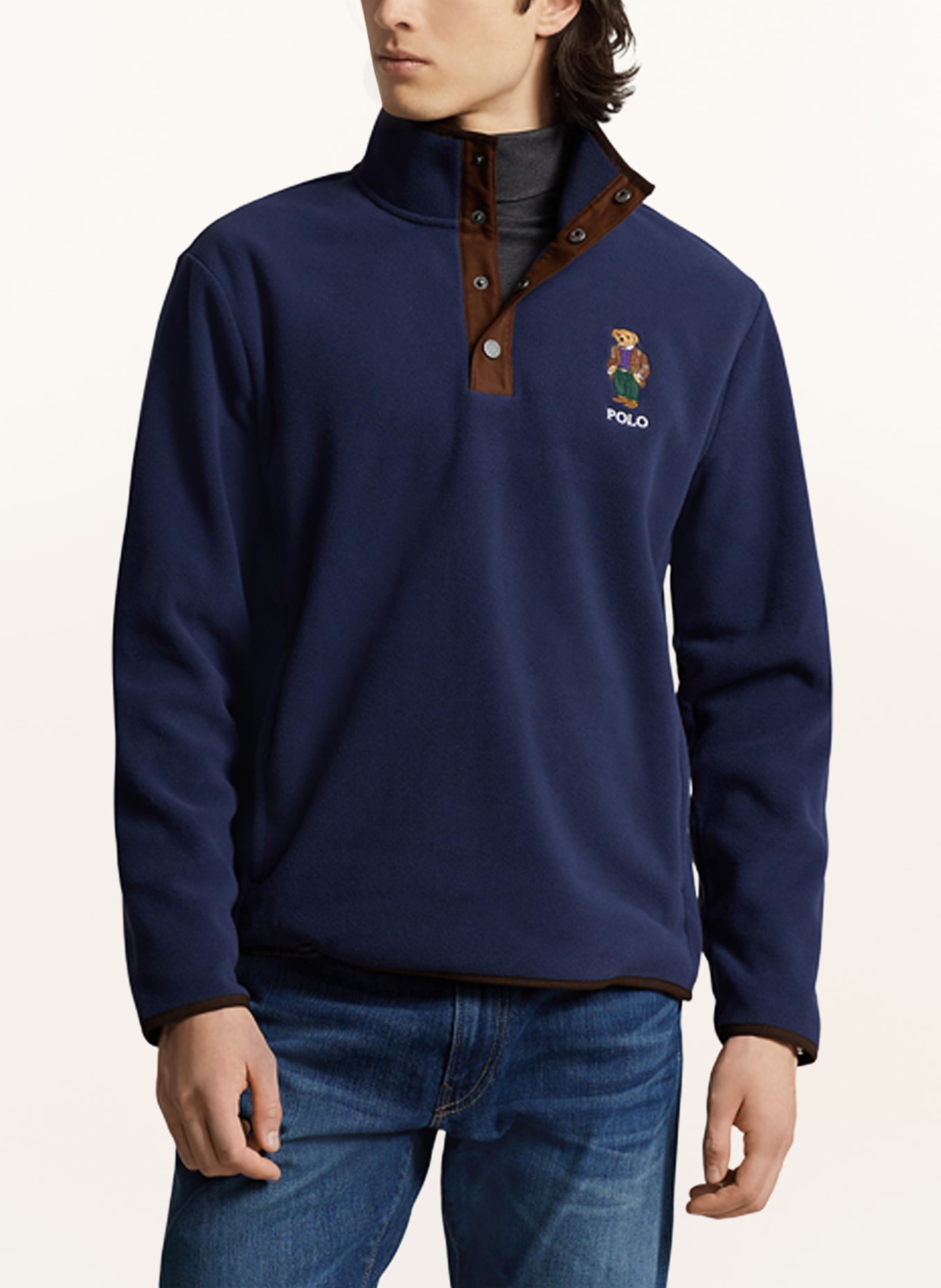 POLO RALPH LAUREN Fleece half-zip sweater, Color: DARK BLUE (Image 4)