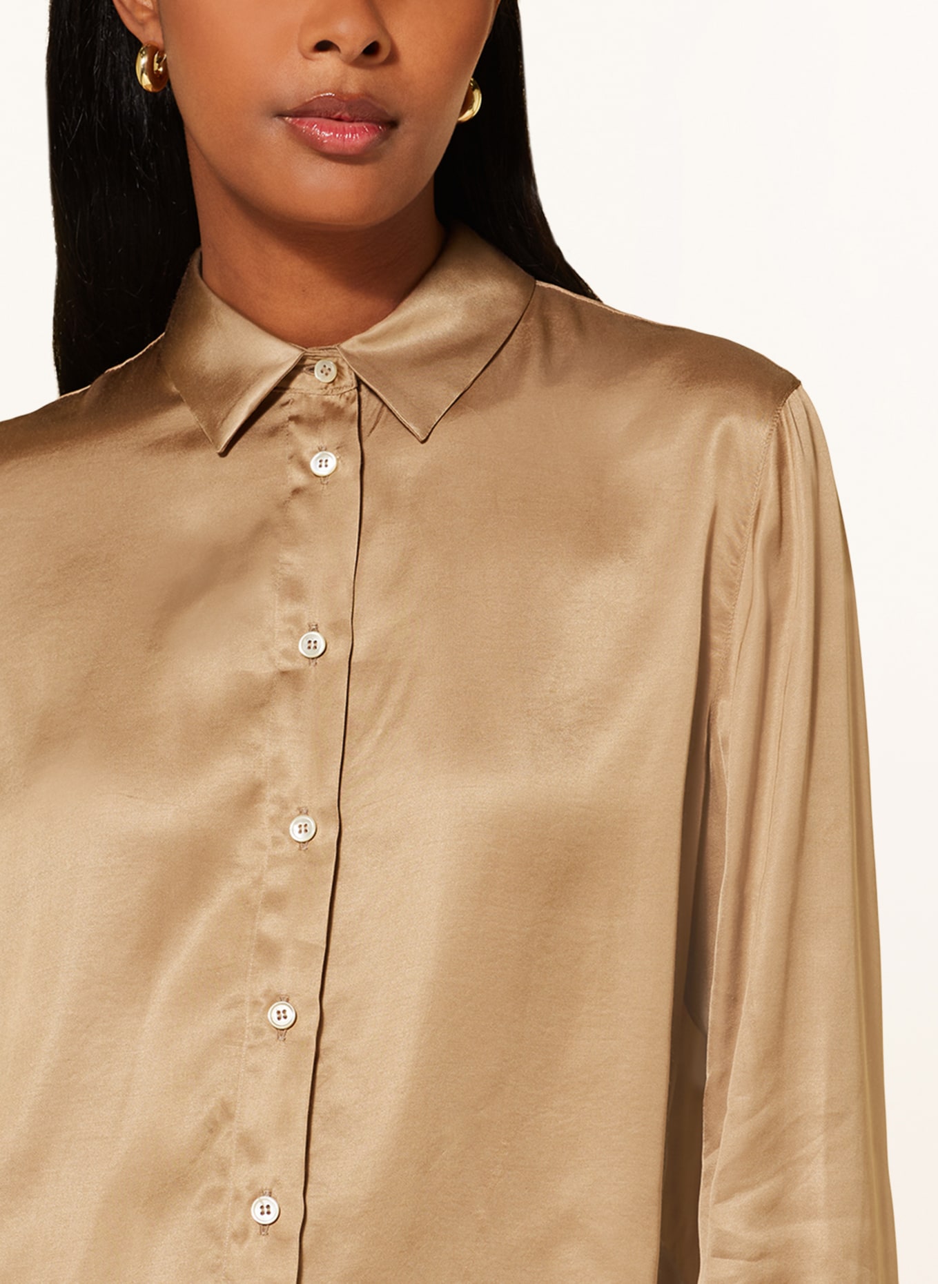 ROBERT FRIEDMAN Shirt blouse NICOL made of satin, Color: LIGHT BROWN (Image 4)
