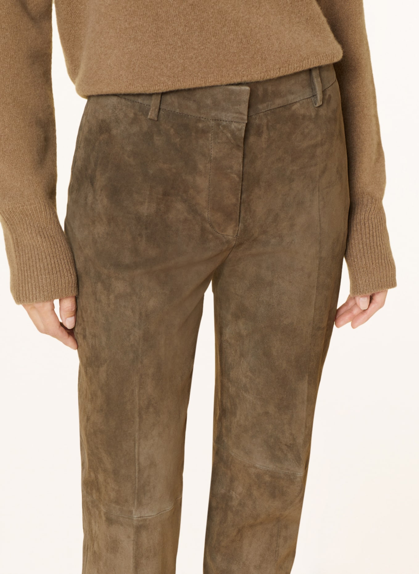 JOSEPH Leather pants COLEMAN, Color: BROWN (Image 5)