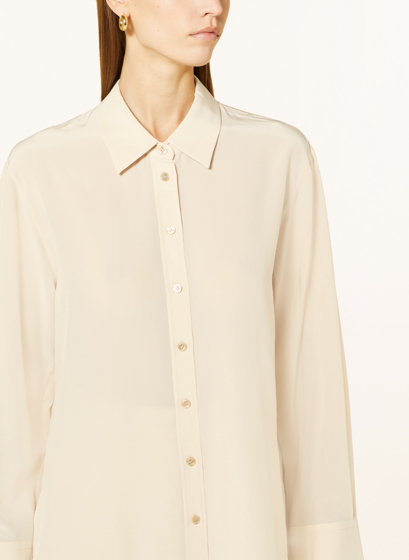 JOSEPH Shirt blouse in silk, Color: CREAM (Image 4)