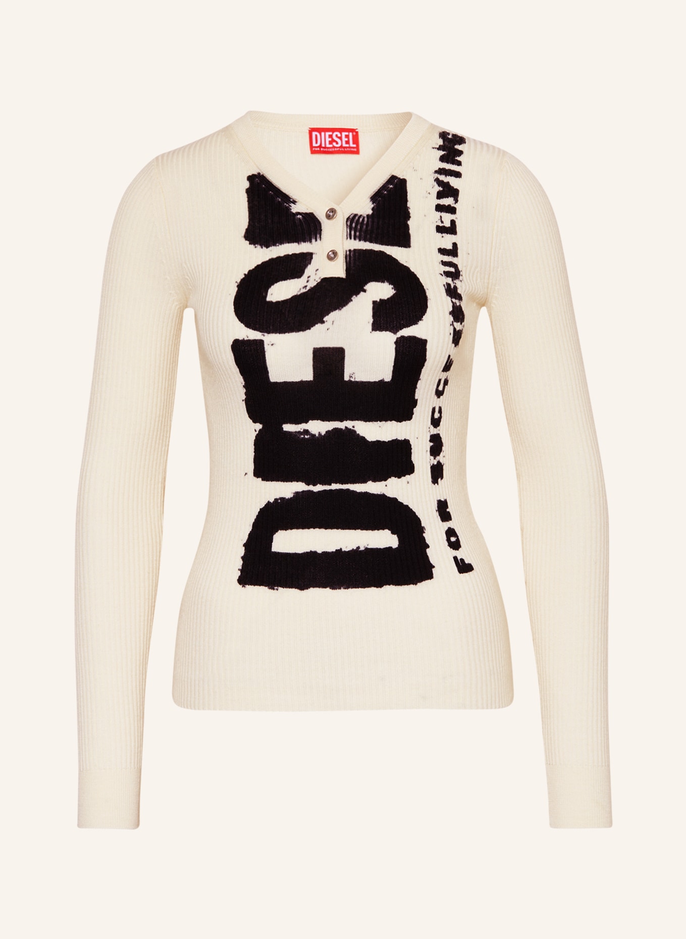 DIESEL Sweater M-ARITA, Color: ECRU/ BLACK (Image 1)