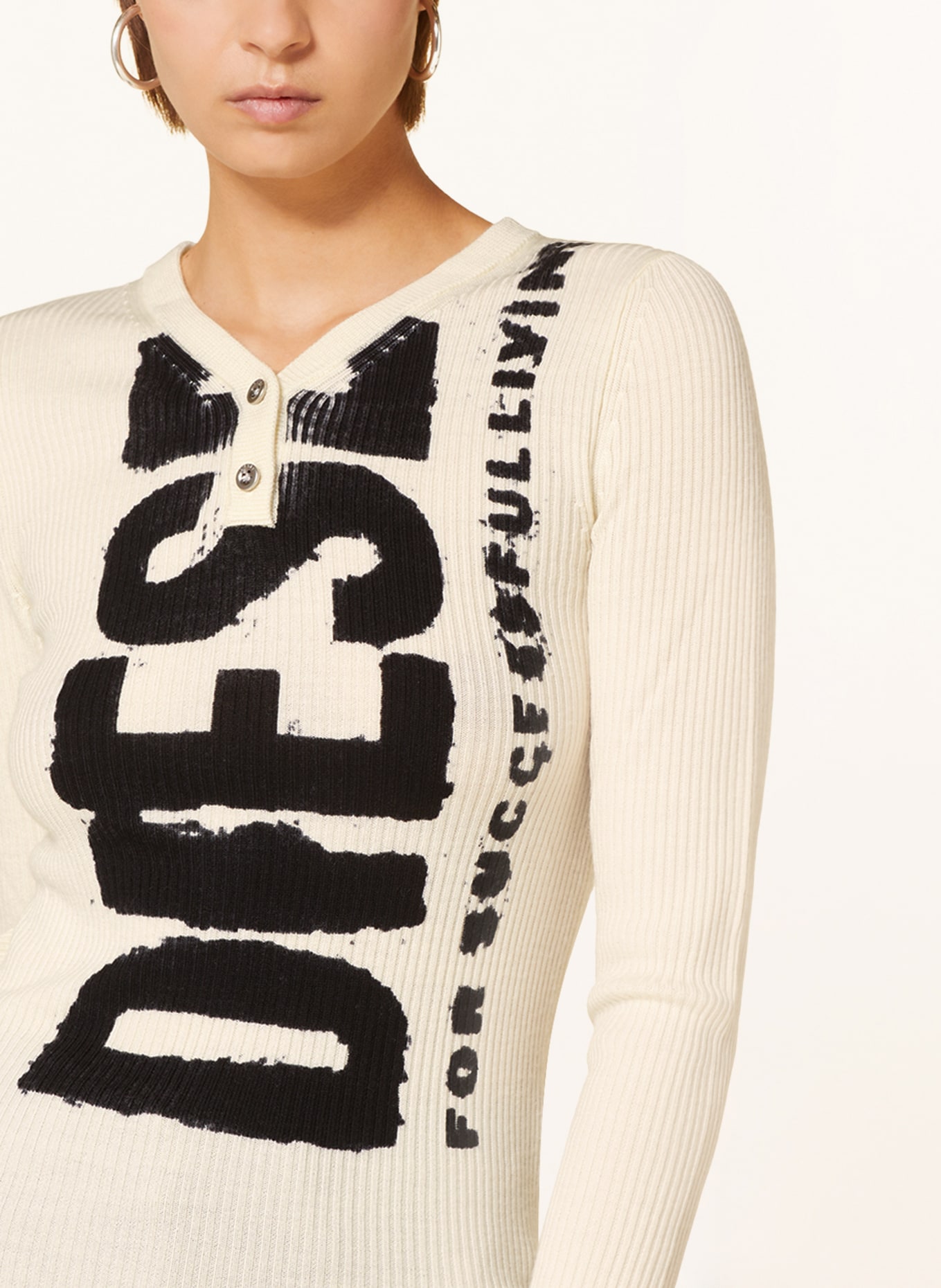 DIESEL Sweater M-ARITA, Color: ECRU/ BLACK (Image 4)