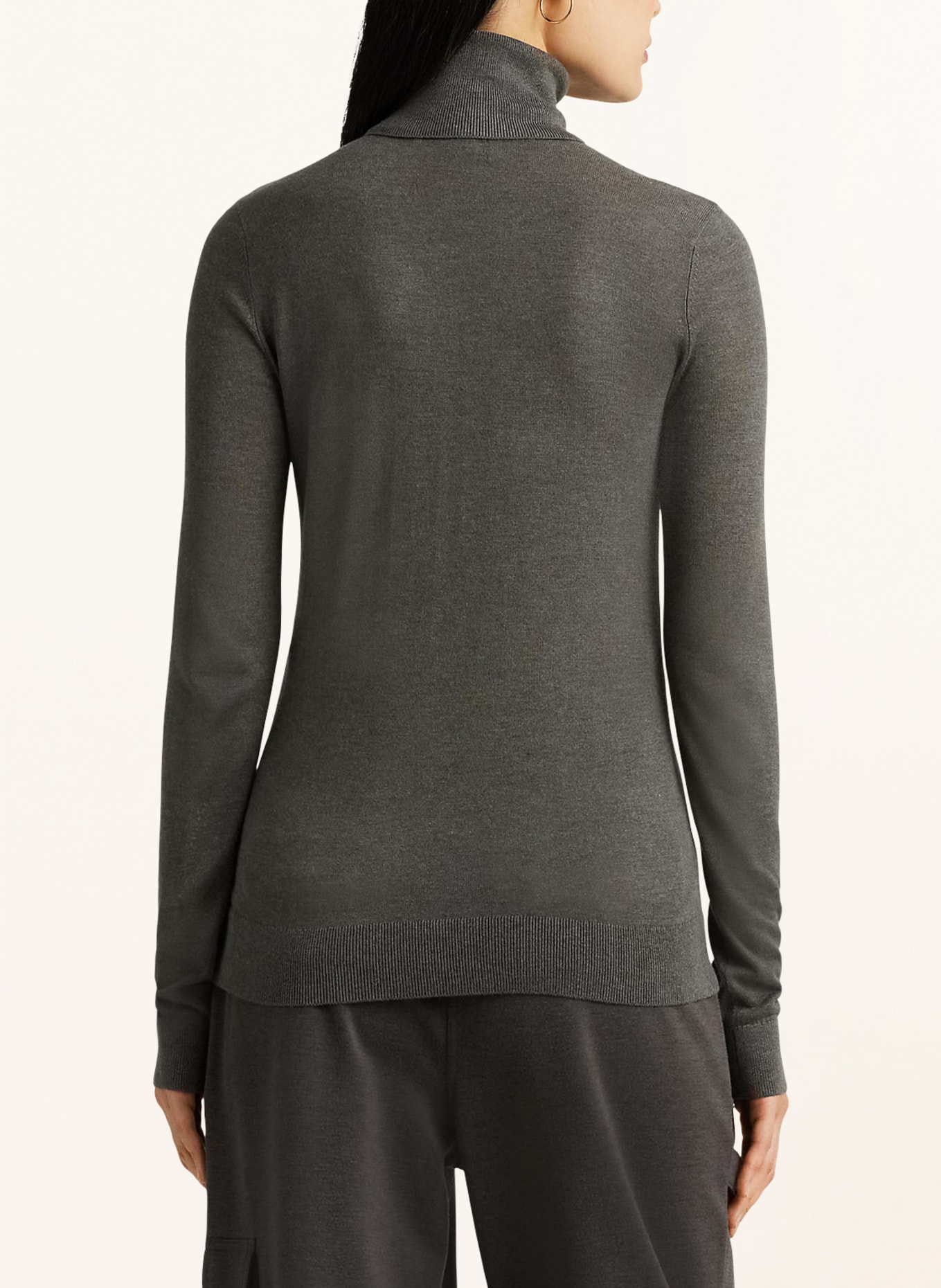 LAUREN RALPH LAUREN Turtleneck sweater with silk, Color: DARK GRAY (Image 3)