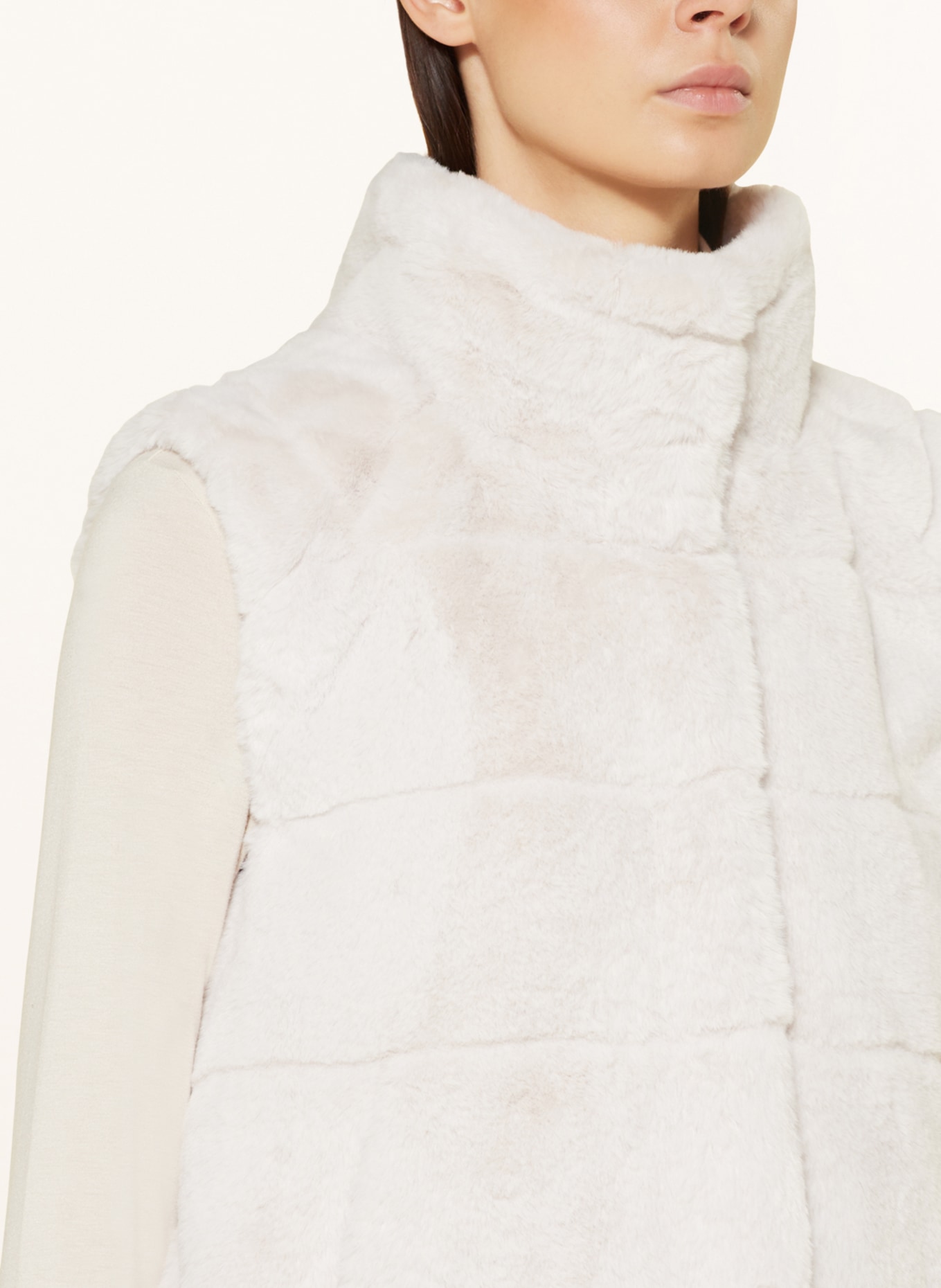 monari Faux fur vest, Color: CREAM (Image 4)