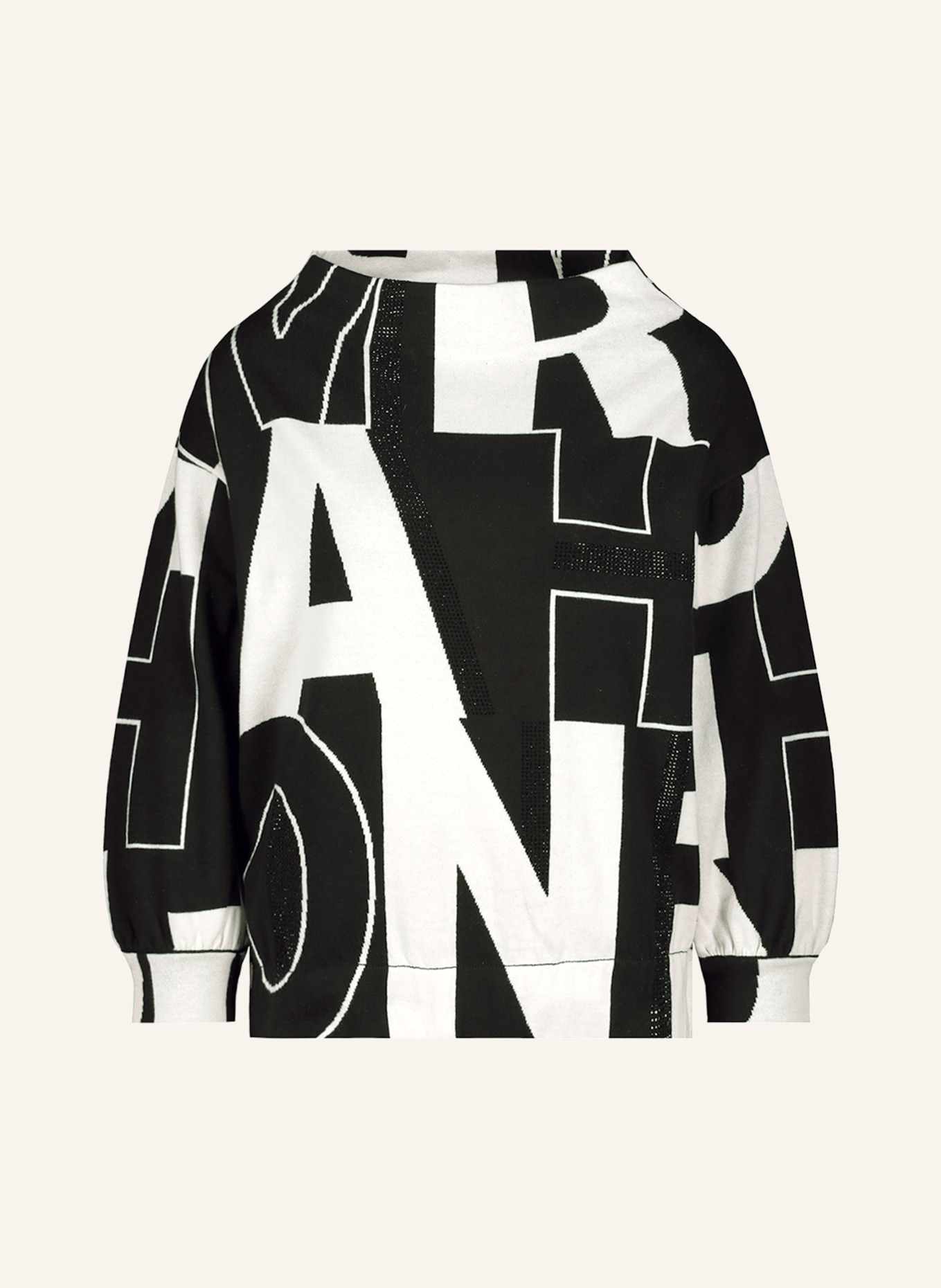 monari Sweater with decorative gems, Color: BLACK/ WHITE (Image 1)