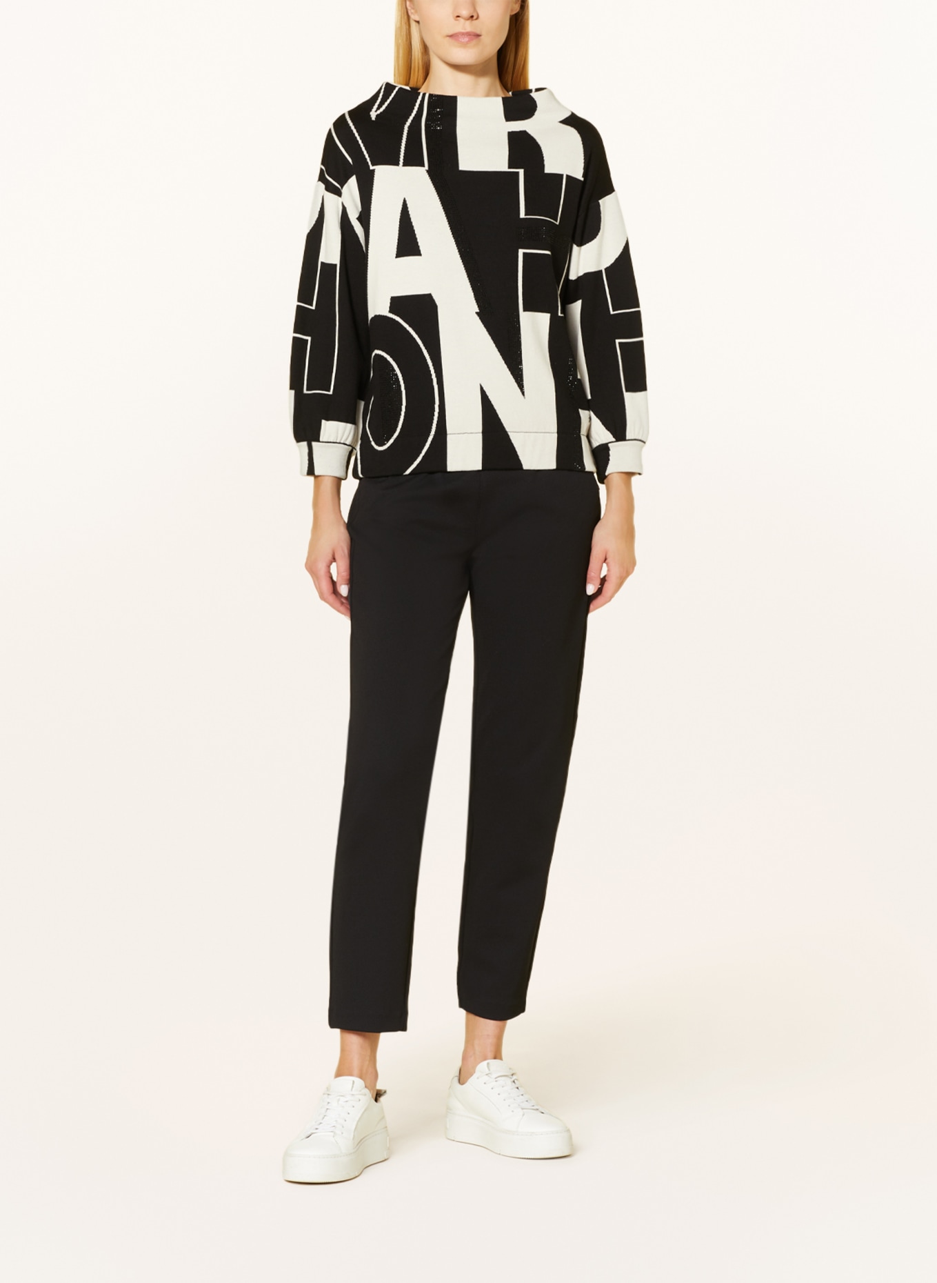 monari Sweater with decorative gems, Color: BLACK/ WHITE (Image 2)
