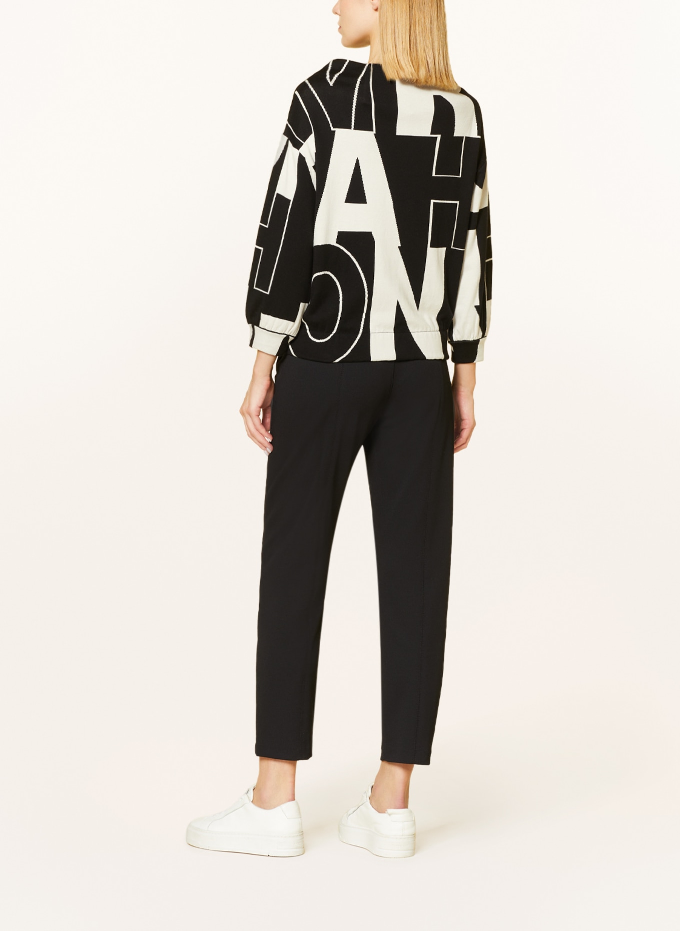 monari Sweater with decorative gems, Color: BLACK/ WHITE (Image 3)