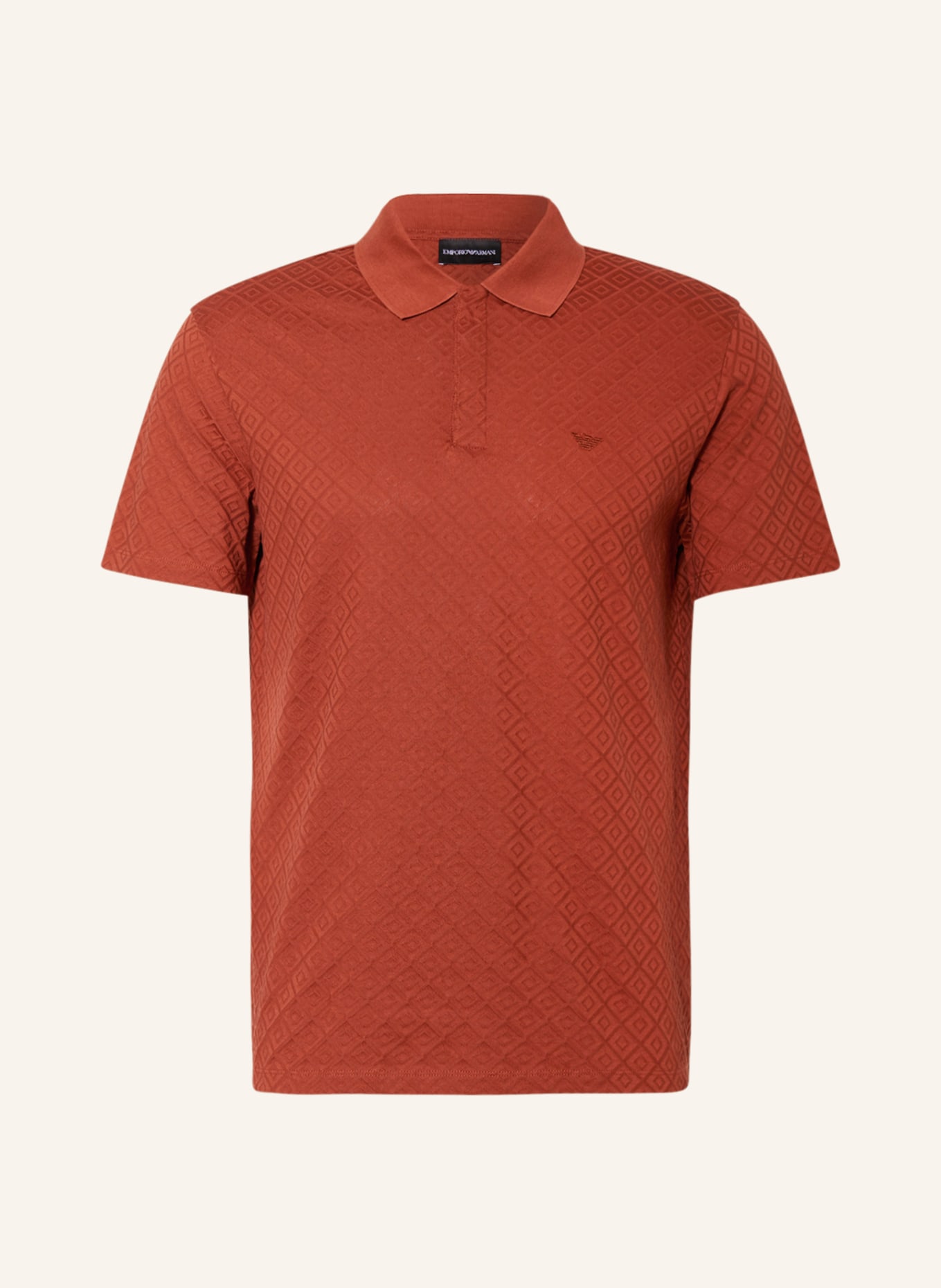 EMPORIO ARMANI Knitted polo shirt, Color: BROWN (Image 1)