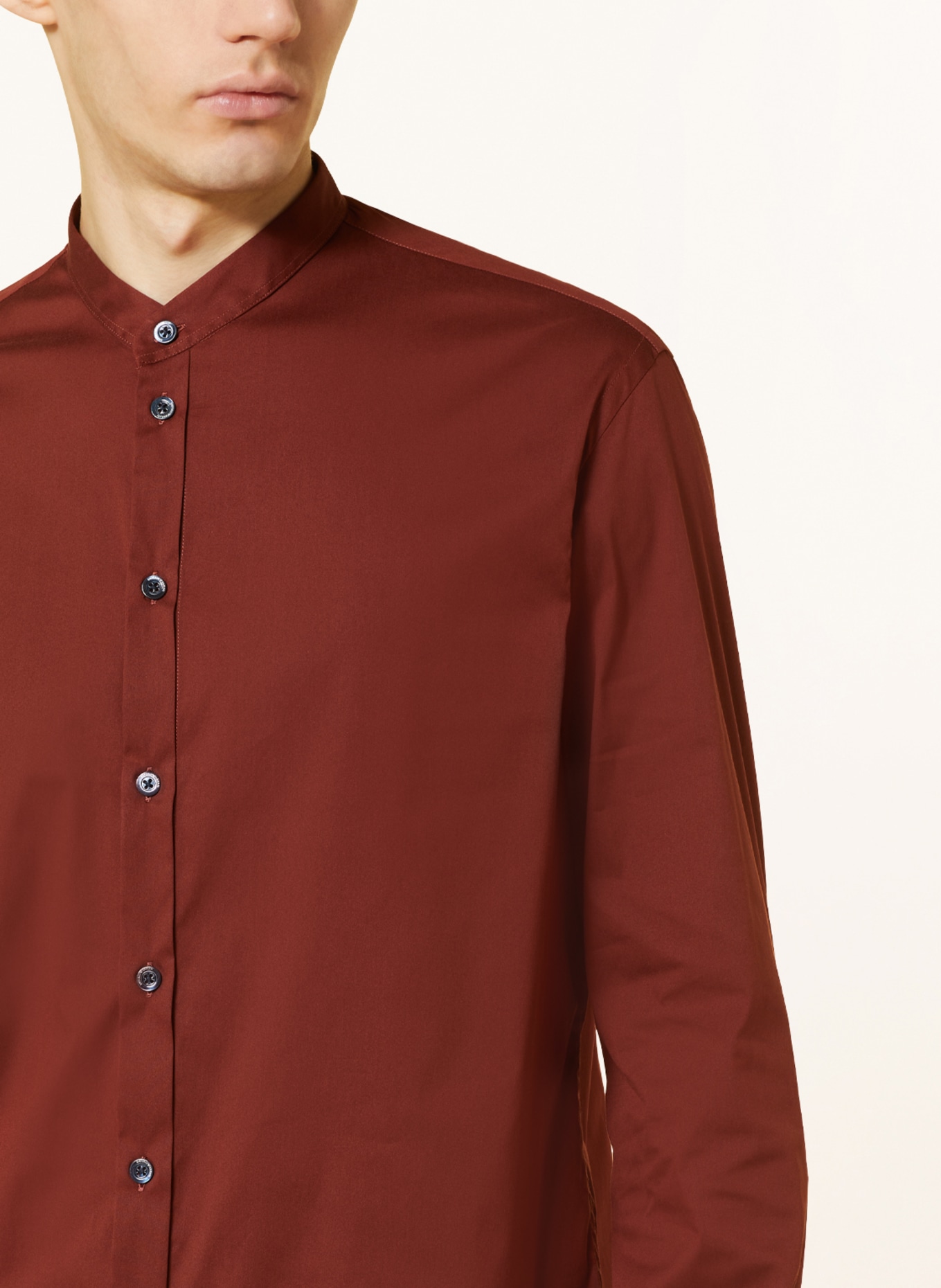 EMPORIO ARMANI Shirt comfort fit with stand up collar