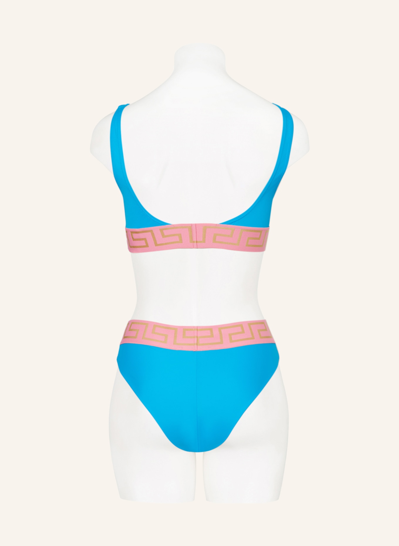 VERSACE Bralette-Bikini-Top, Farbe: NEONBLAU/ BEIGE/ ROSA (Bild 3)