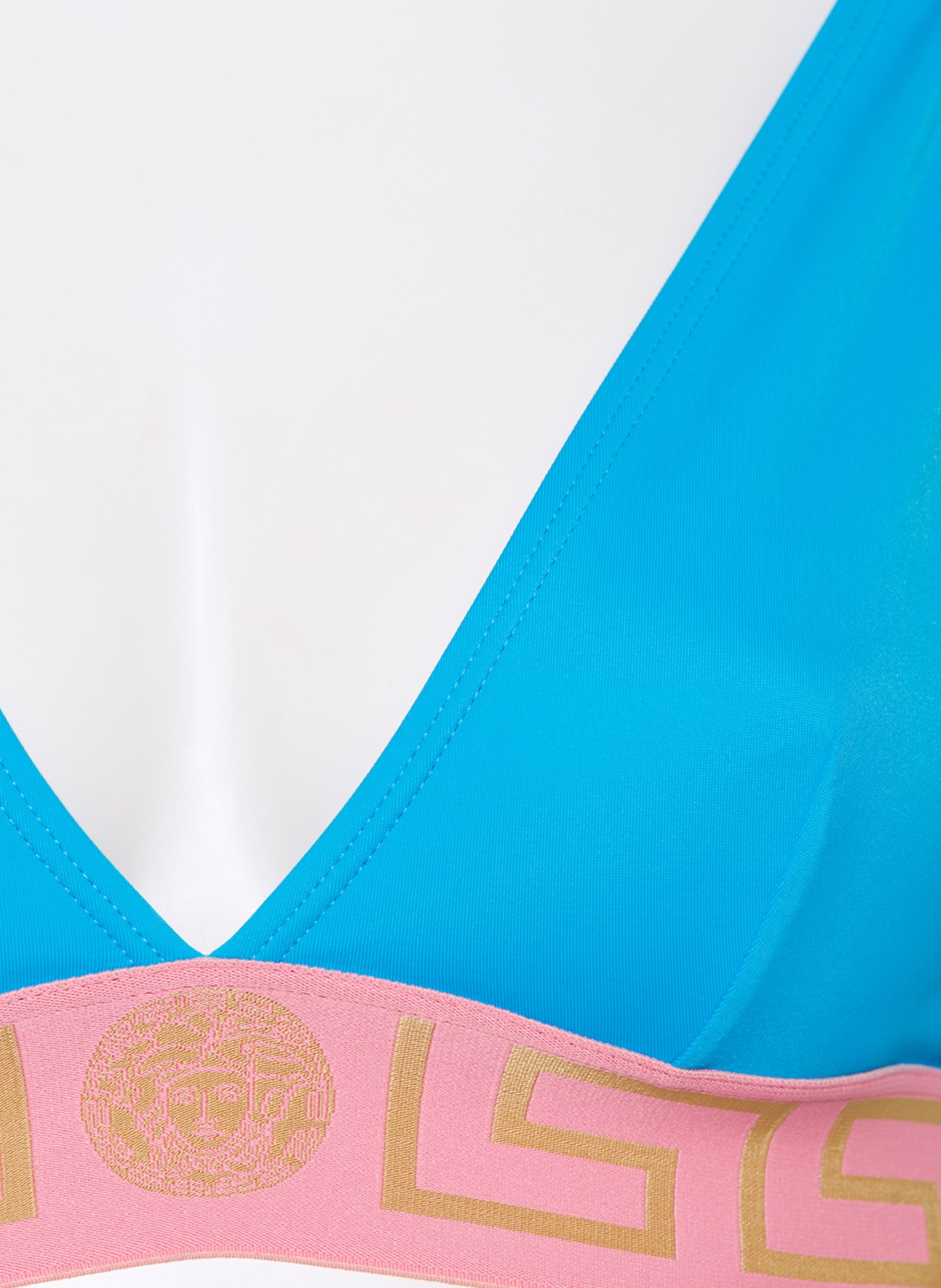 VERSACE Bralette-Bikini-Top, Farbe: NEONBLAU/ BEIGE/ ROSA (Bild 4)