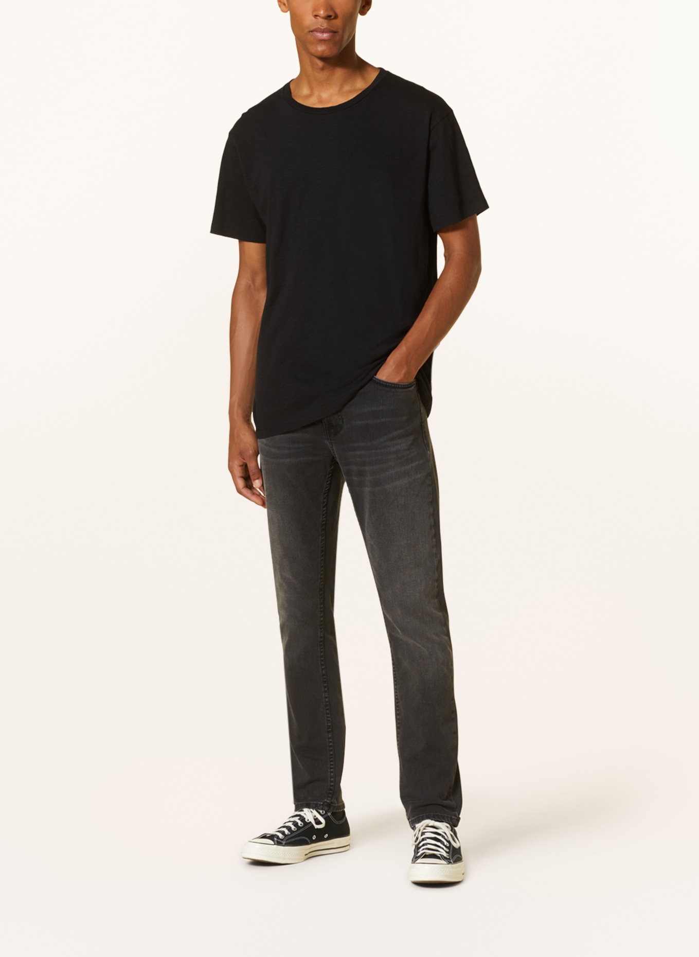 Nudie Jeans T-shirt ROFFE, Color: BLACK (Image 2)