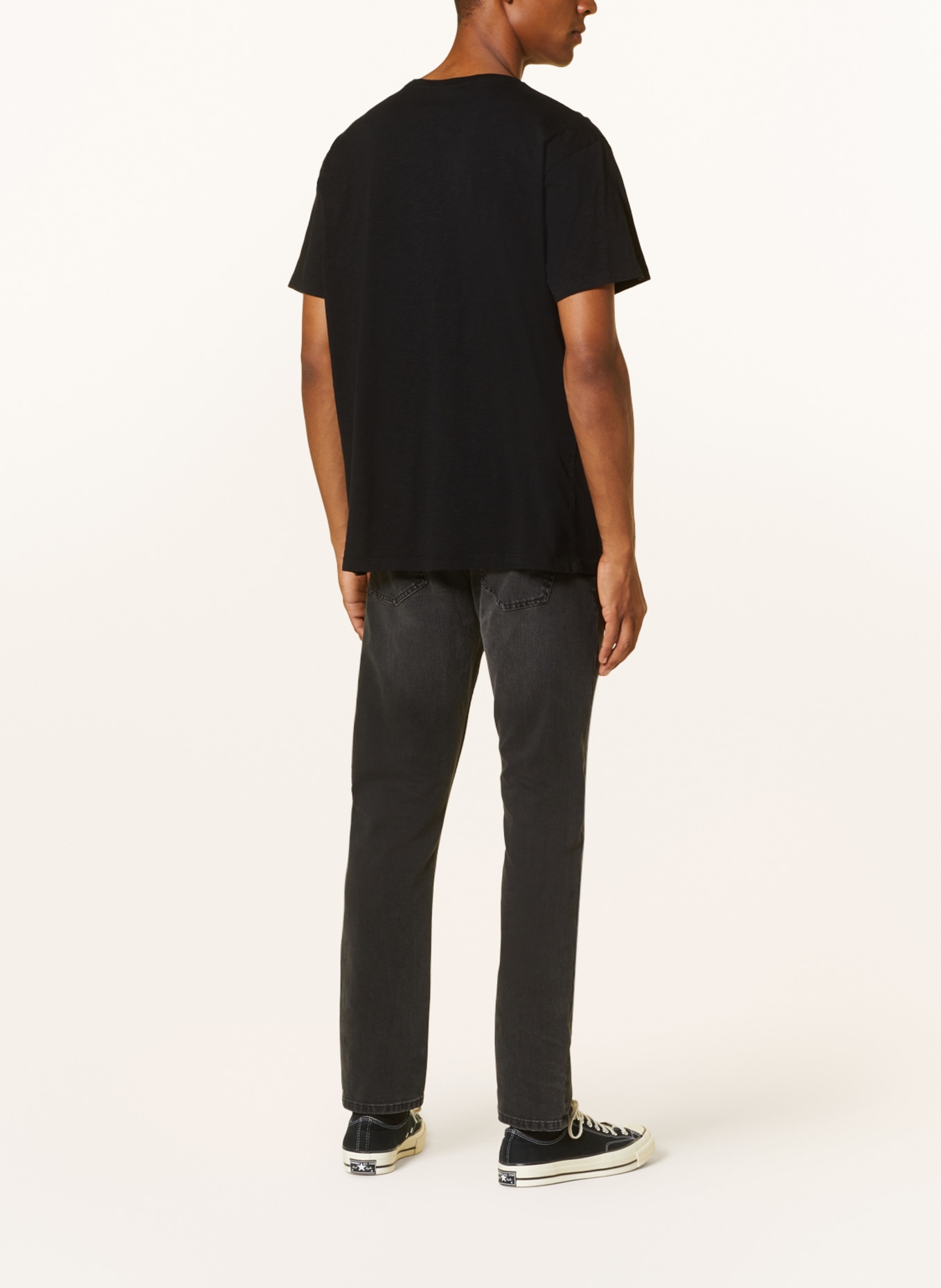 Nudie Jeans T-shirt ROFFE, Color: BLACK (Image 3)