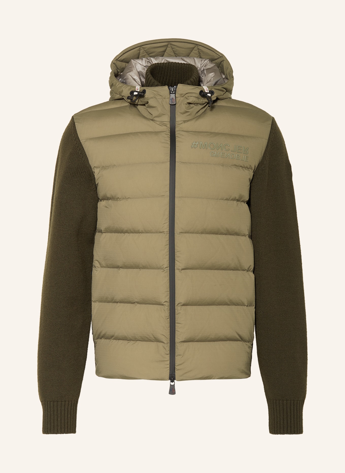 MONCLER GRENOBLE Down jacket in mixed materials, Color: KHAKI (Image 1)