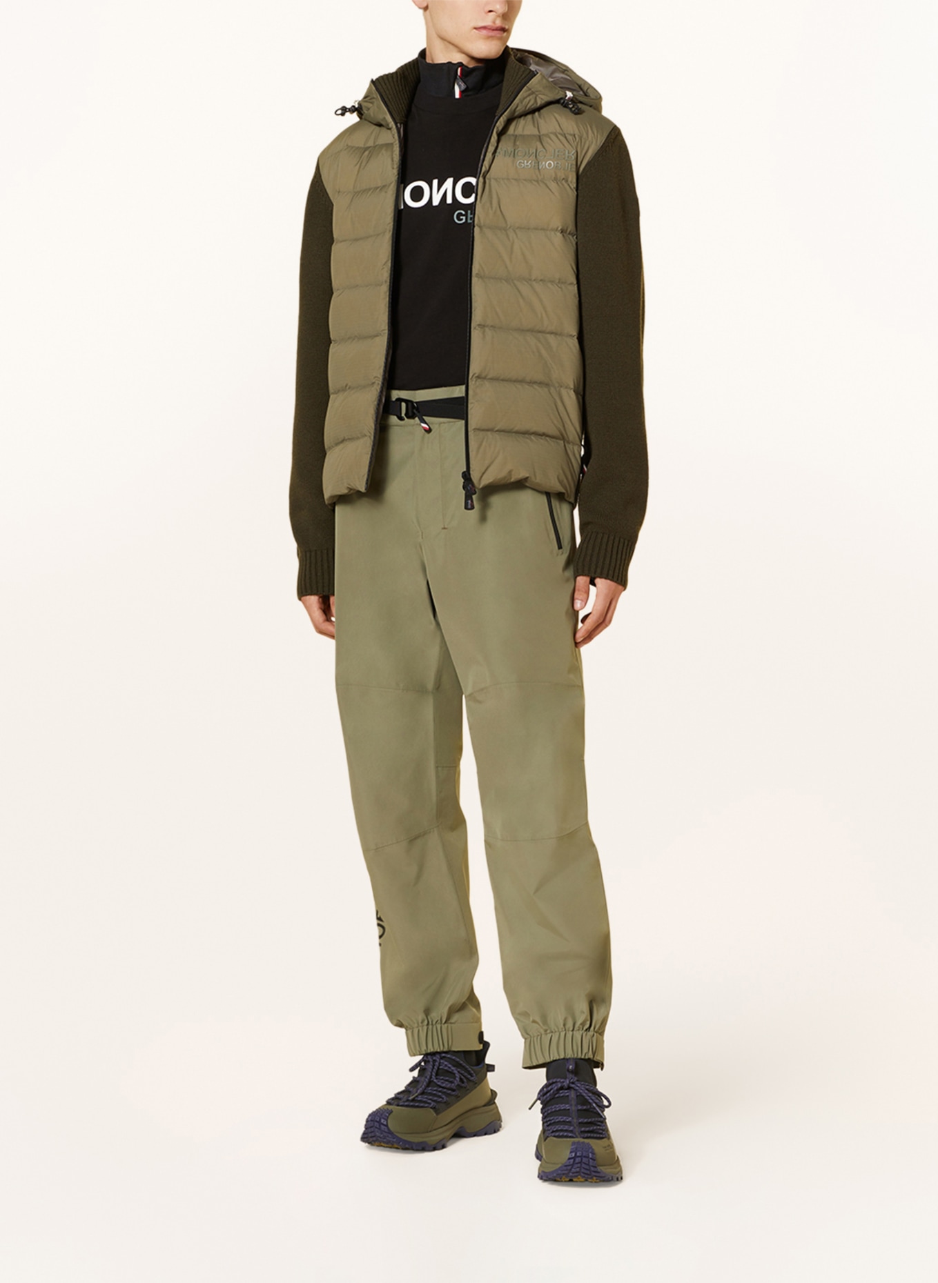 MONCLER GRENOBLE Down jacket in mixed materials, Color: KHAKI (Image 2)