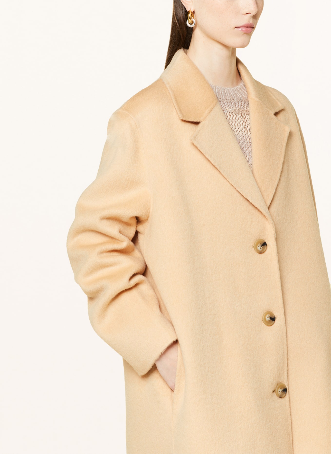 Acne Studios Oversized wool coat, Color: BEIGE (Image 4)
