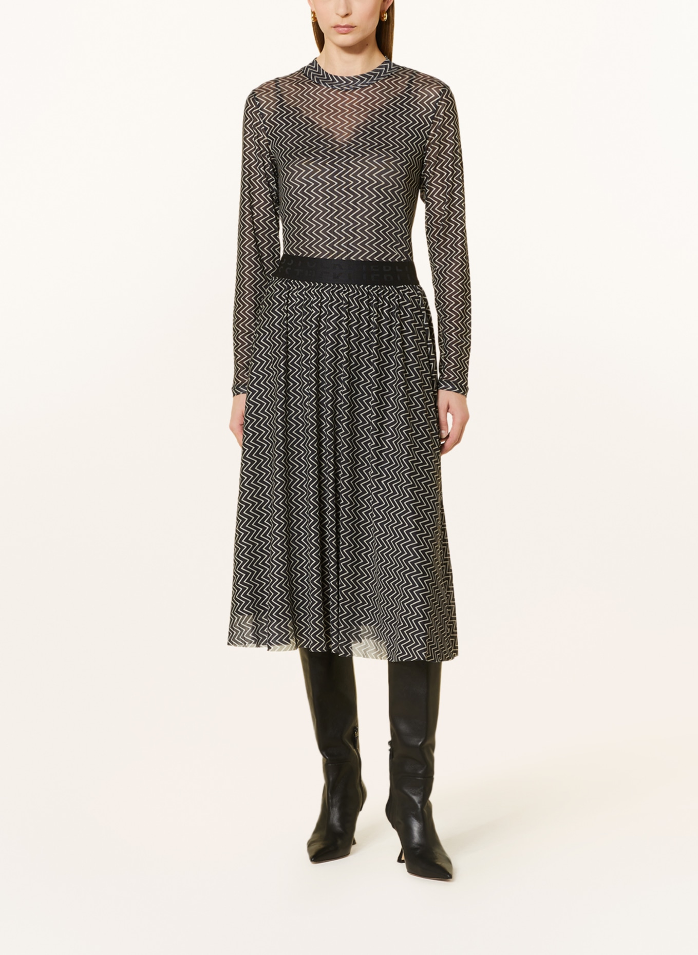 LIEBLINGSSTÜCK Mesh skirt FLORIAL, Color: BLACK/ CREAM (Image 2)