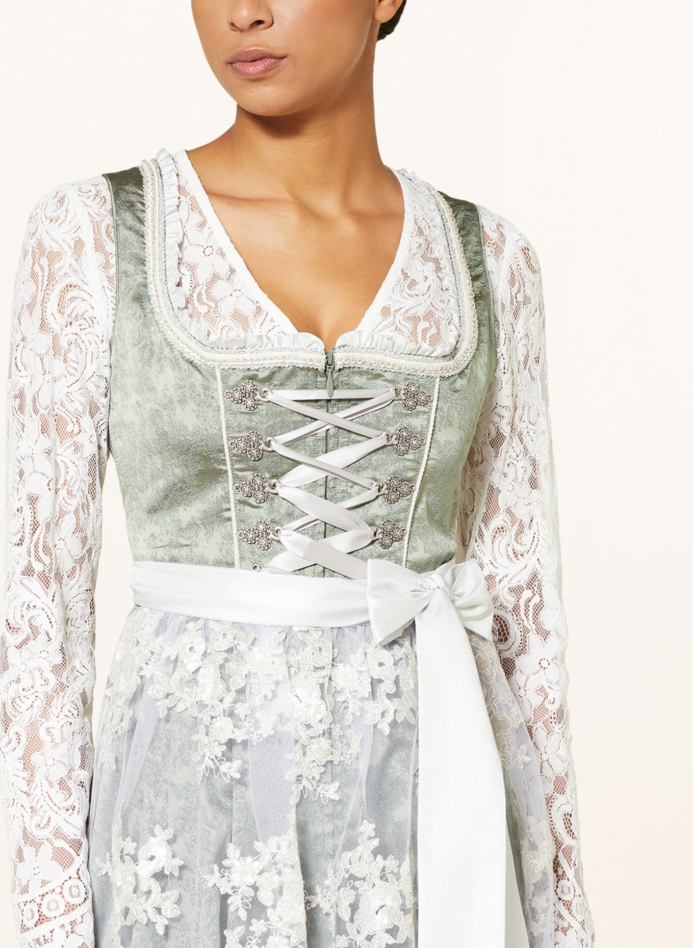 KRÜGER Dirndl blouse made of lace, Color: ECRU (Image 3)