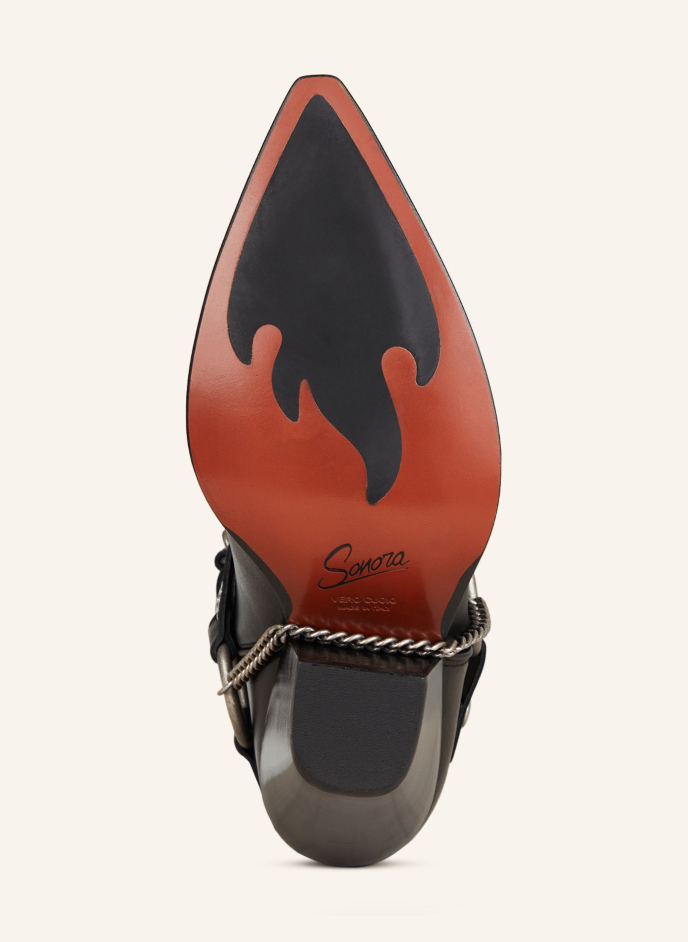 SONORA Cowboy boots SANTA FE BUCKLE with rivets, Color: BLACK (Image 6)