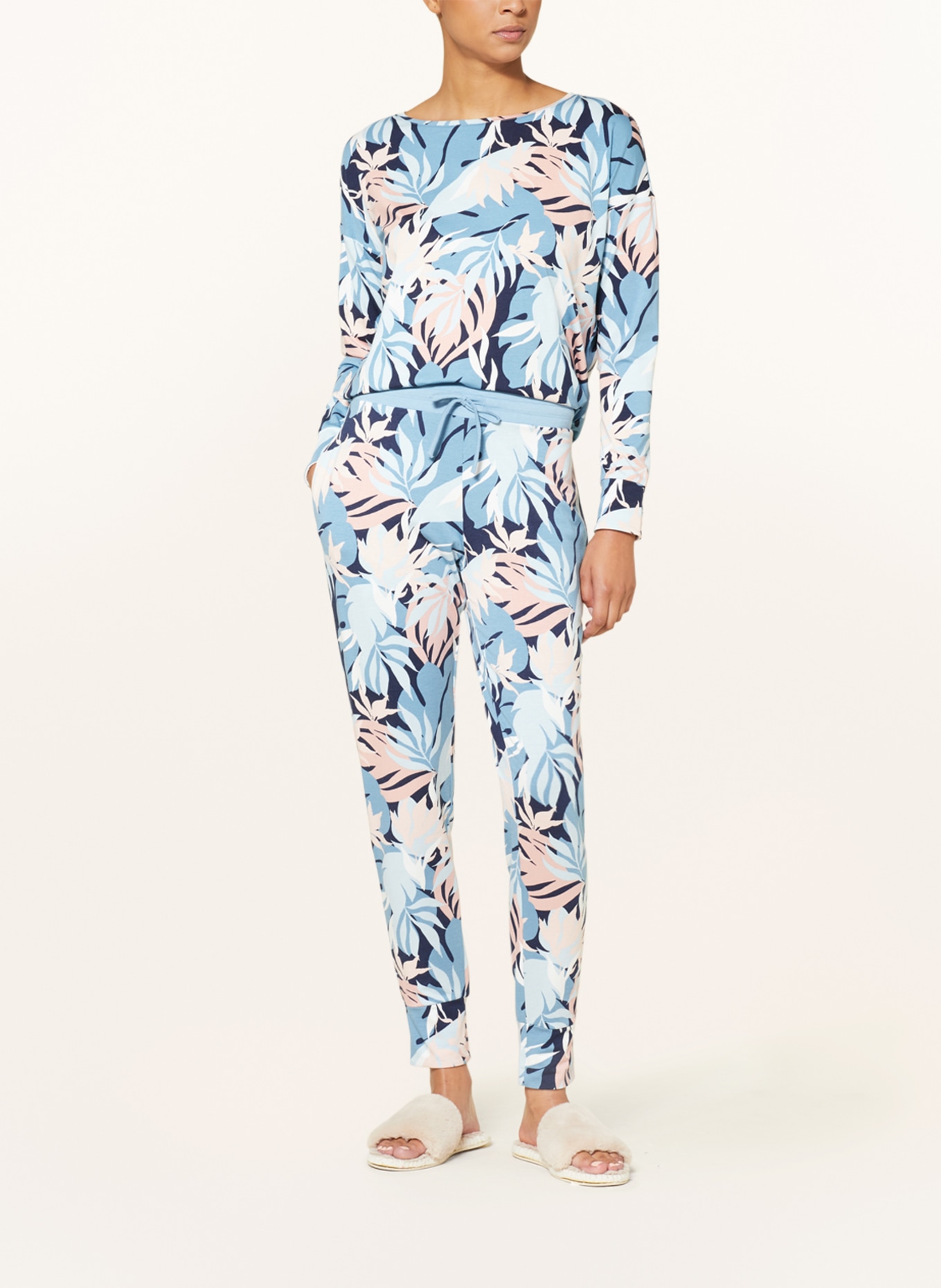 mey Pajama pants series DAISY, Color: BLUE GRAY/ BLUE/ NUDE (Image 2)