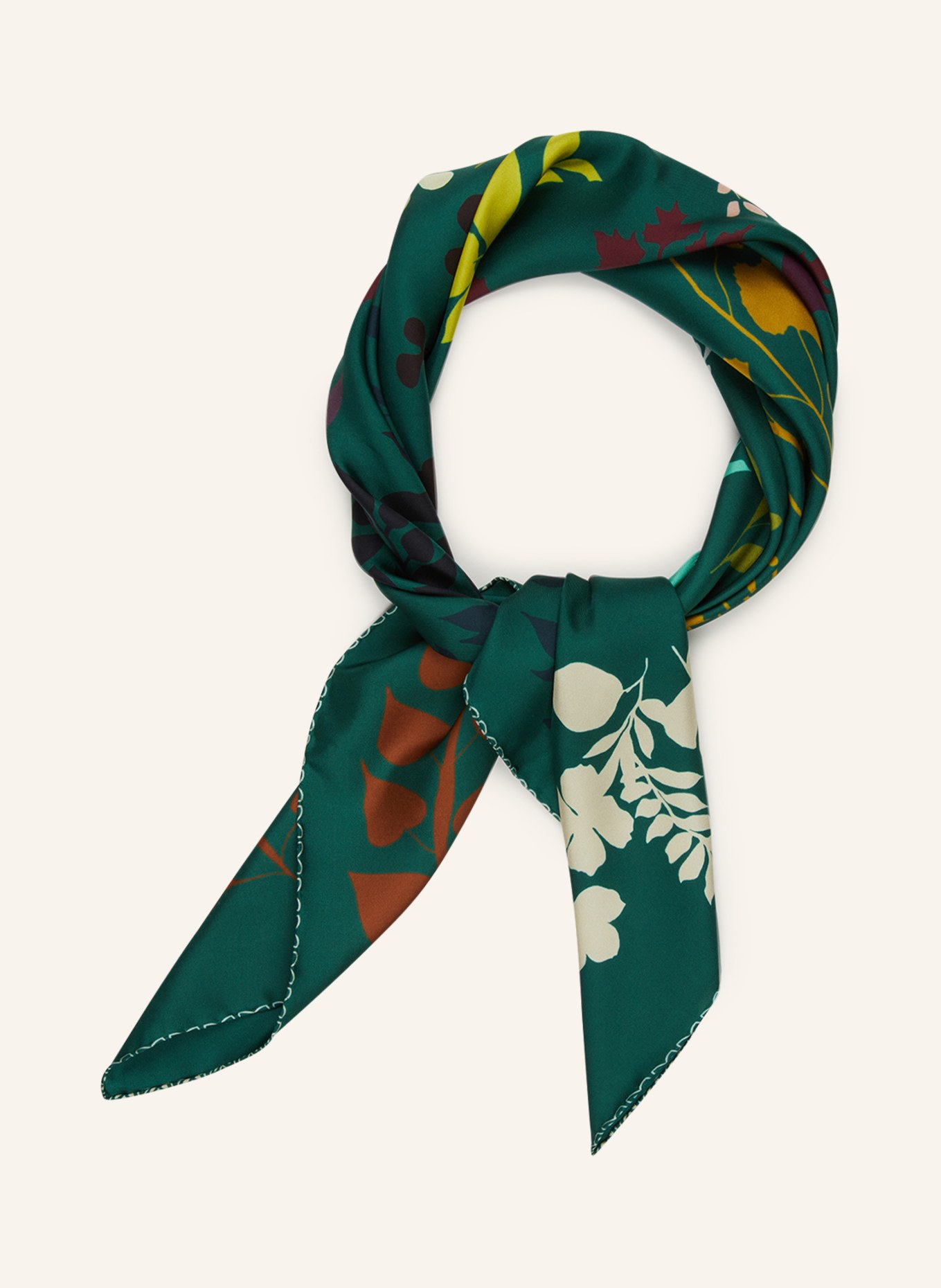 Barbieri Seidentuch: PETROL / GELB / DUNKELROT