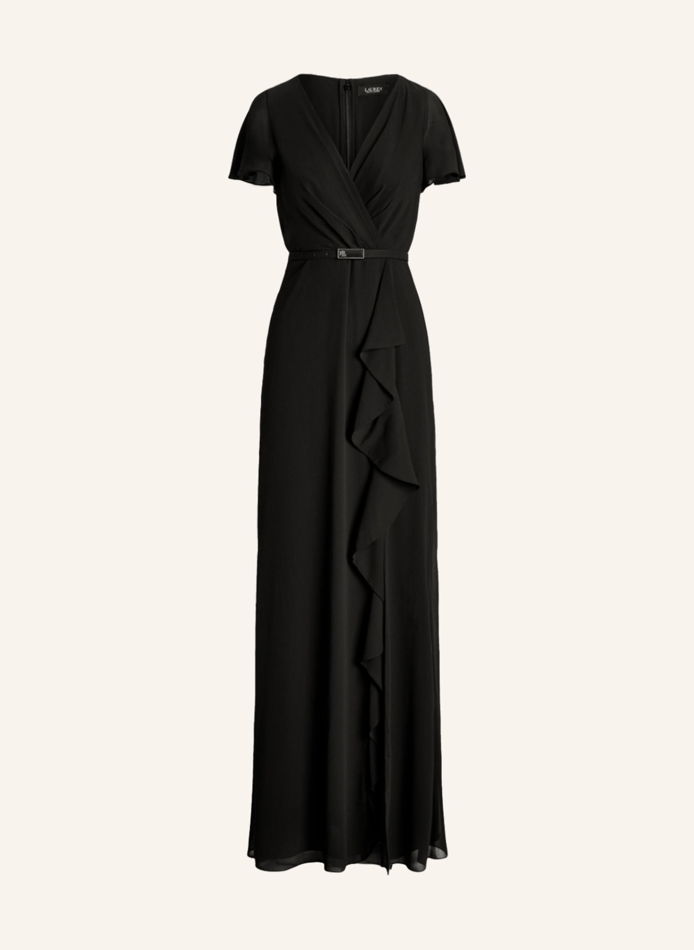 LAUREN RALPH LAUREN Evening dress FARRYSH with frills, Color: BLACK (Image 1)