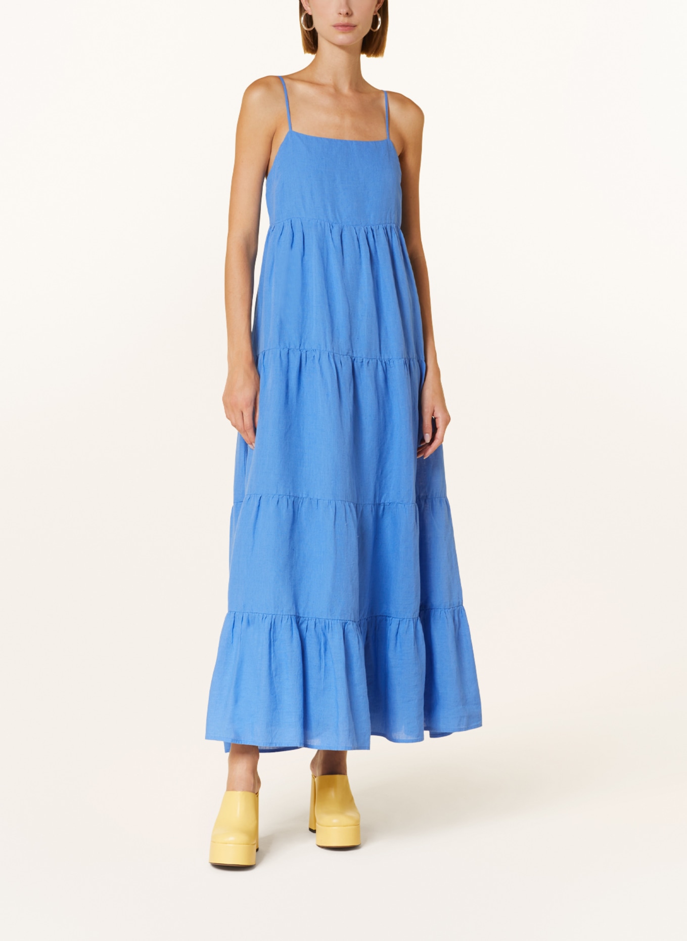 NEO NOIR Dress with linen, Color: LIGHT BLUE (Image 2)