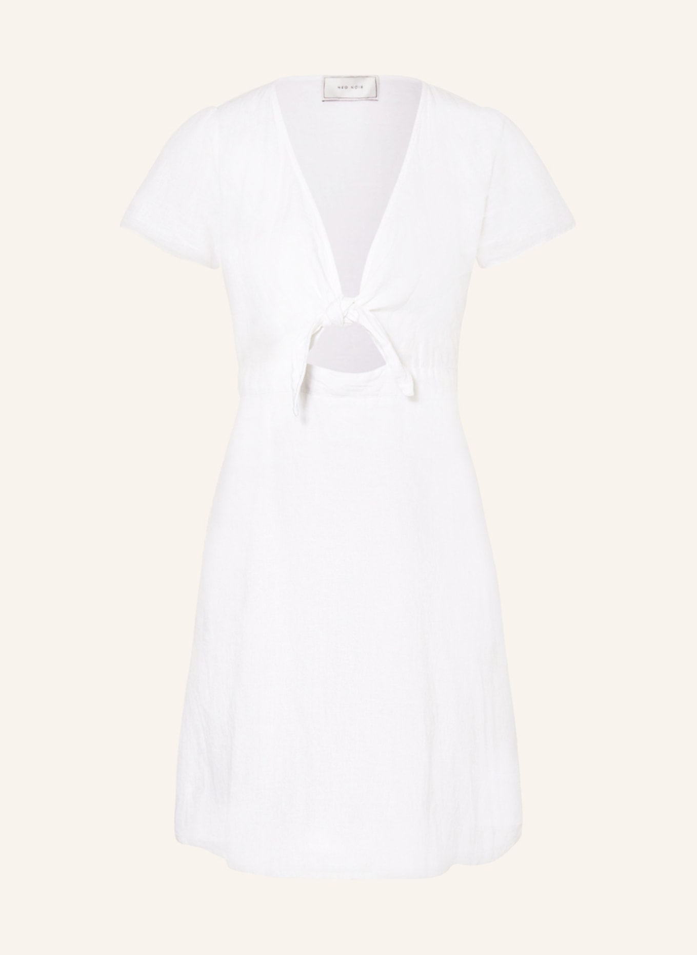 NEO NOIR Dress DIARA with linen, Color: WHITE (Image 1)