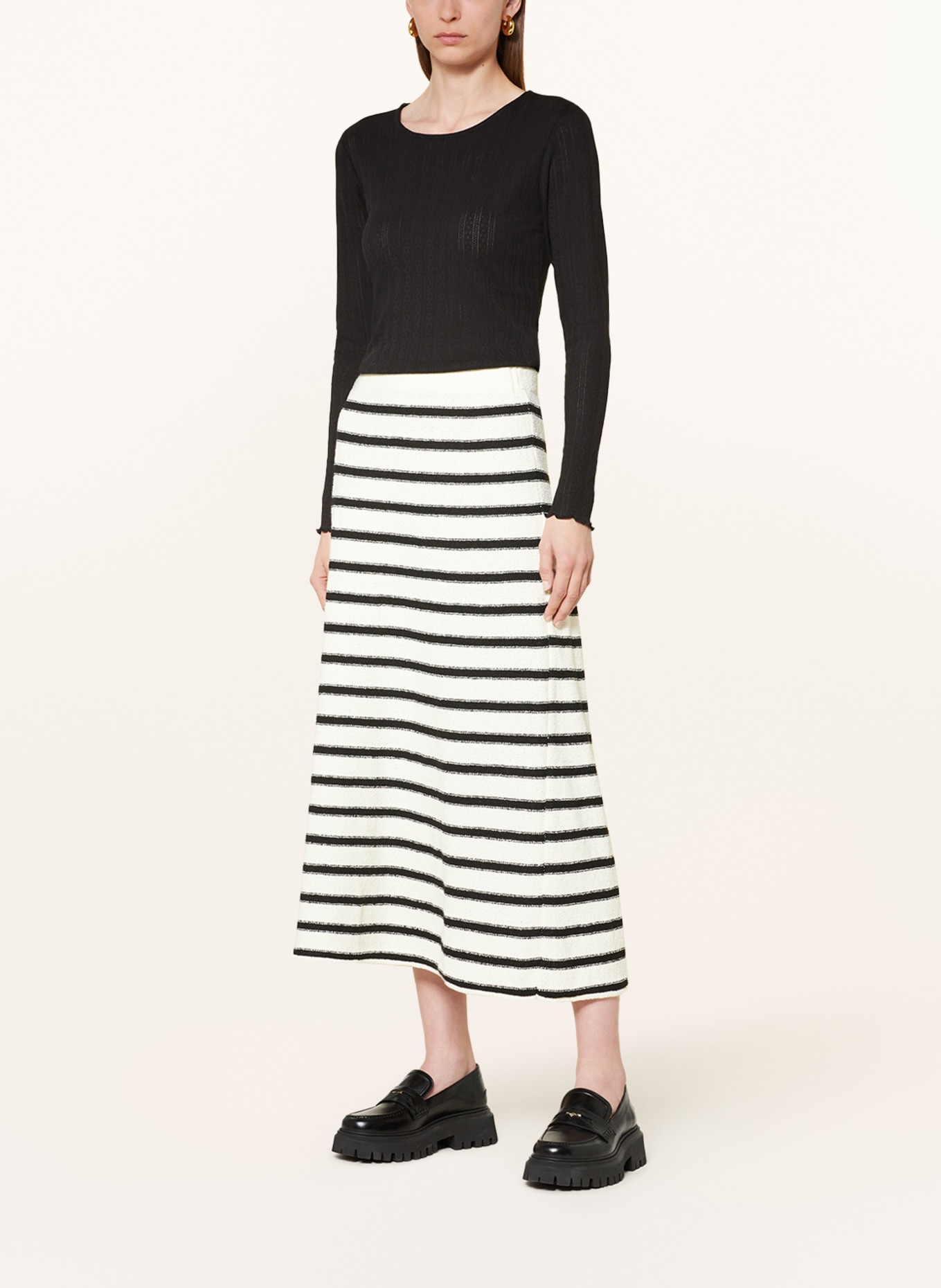 NEO NOIR Knit skirt ETTI, Color: BLACK/ ECRU (Image 2)