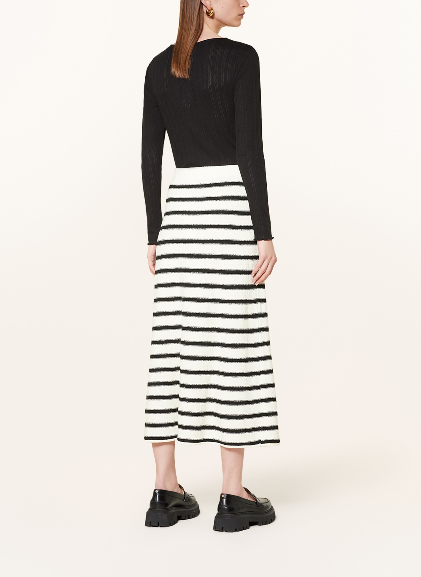 NEO NOIR Knit skirt ETTI, Color: BLACK/ ECRU (Image 3)