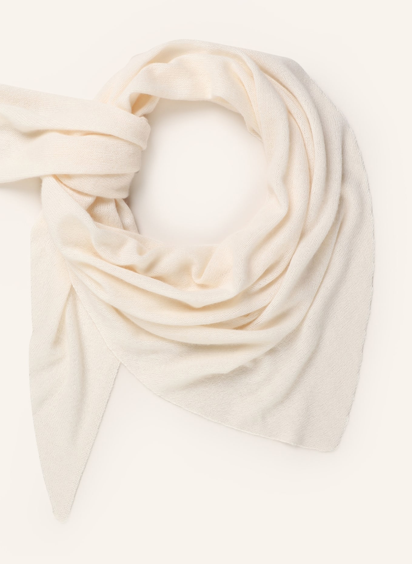 darling harbour Triangular scarf in cashmere, Color: BEIGE (Image 2)