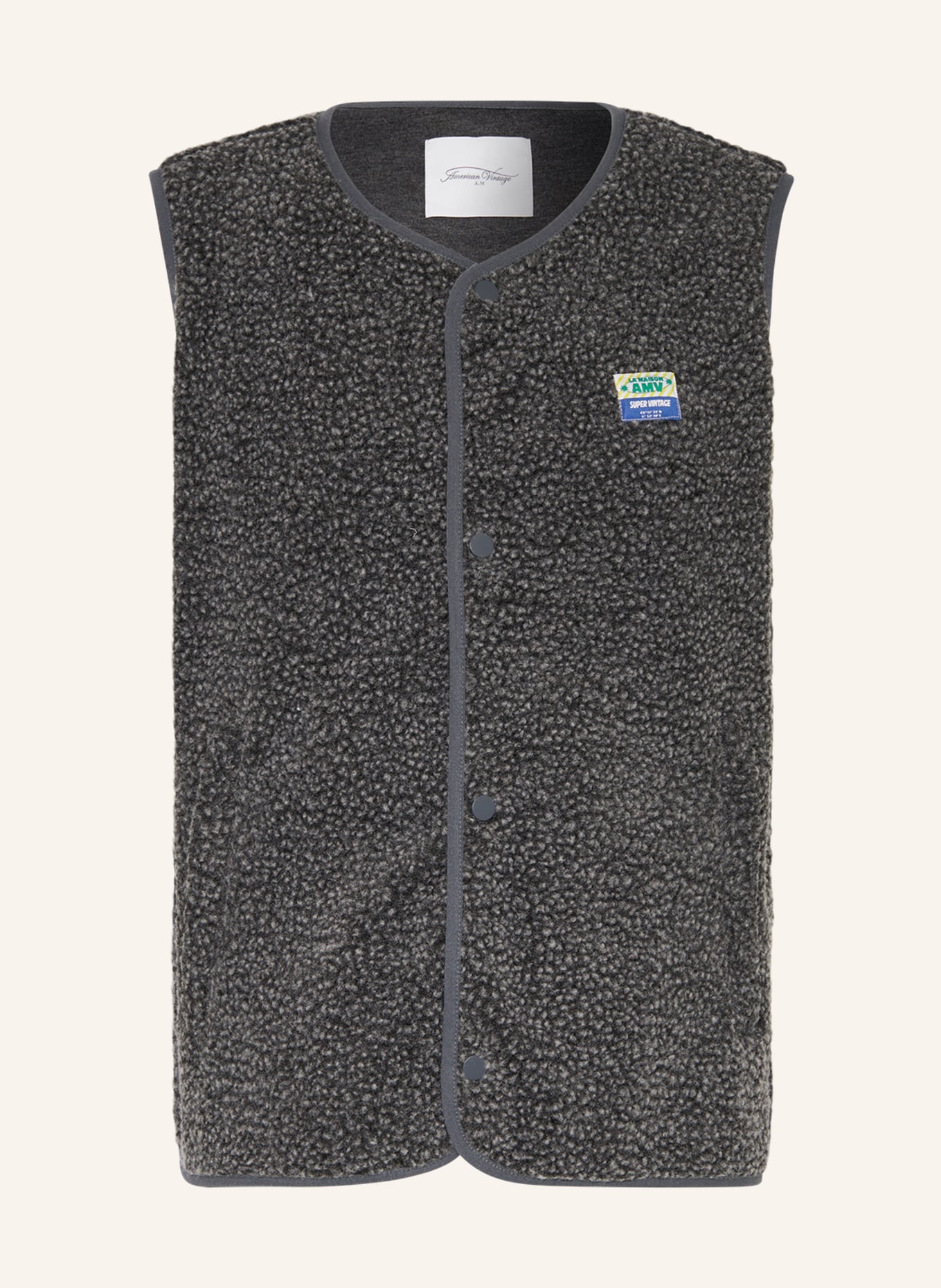 American Vintage Teddy vest, Color: DARK GRAY (Image 1)