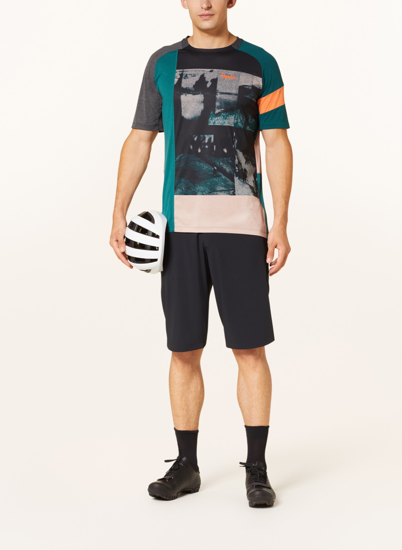 Rapha Cycling shirt TRAIL, Color: TEAL/ BLACK/ LIGHT ORANGE (Image 2)