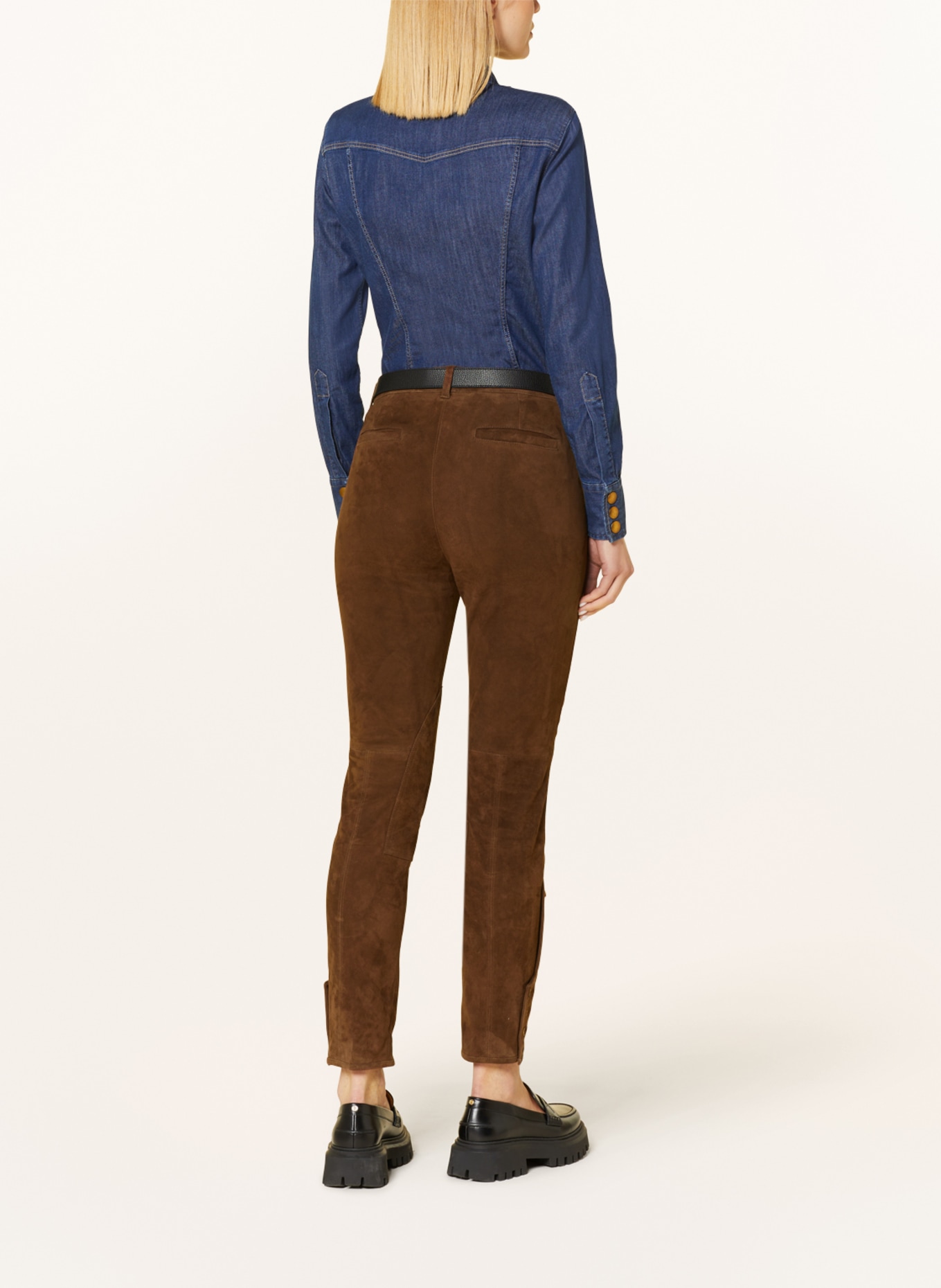 LAUREN RALPH LAUREN Leather trousers, Color: BROWN (Image 3)