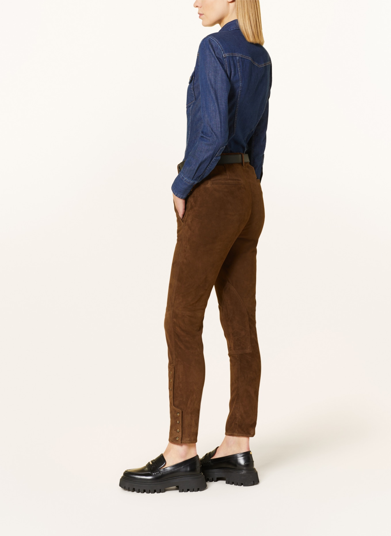 LAUREN RALPH LAUREN Leather trousers, Color: BROWN (Image 4)