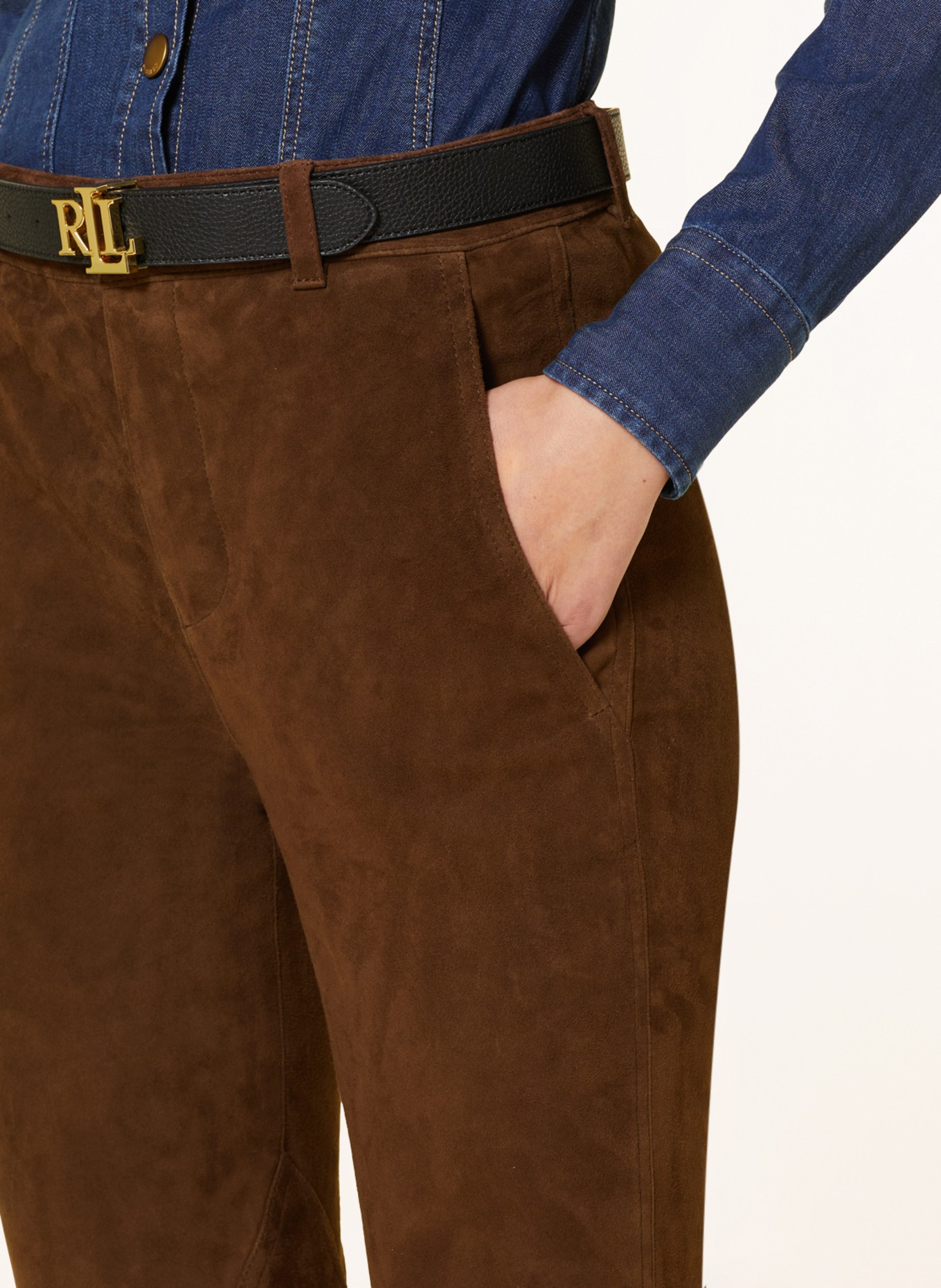LAUREN RALPH LAUREN Leather trousers, Color: BROWN (Image 5)