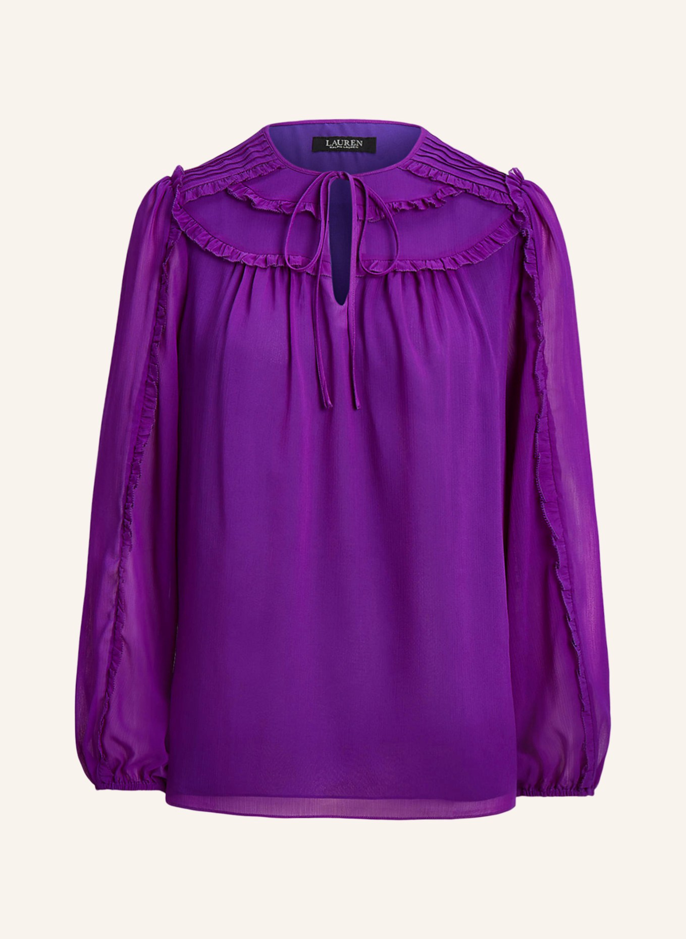 LAUREN RALPH LAUREN Shirt blouse with ruffles, Color: PURPLE (Image 1)
