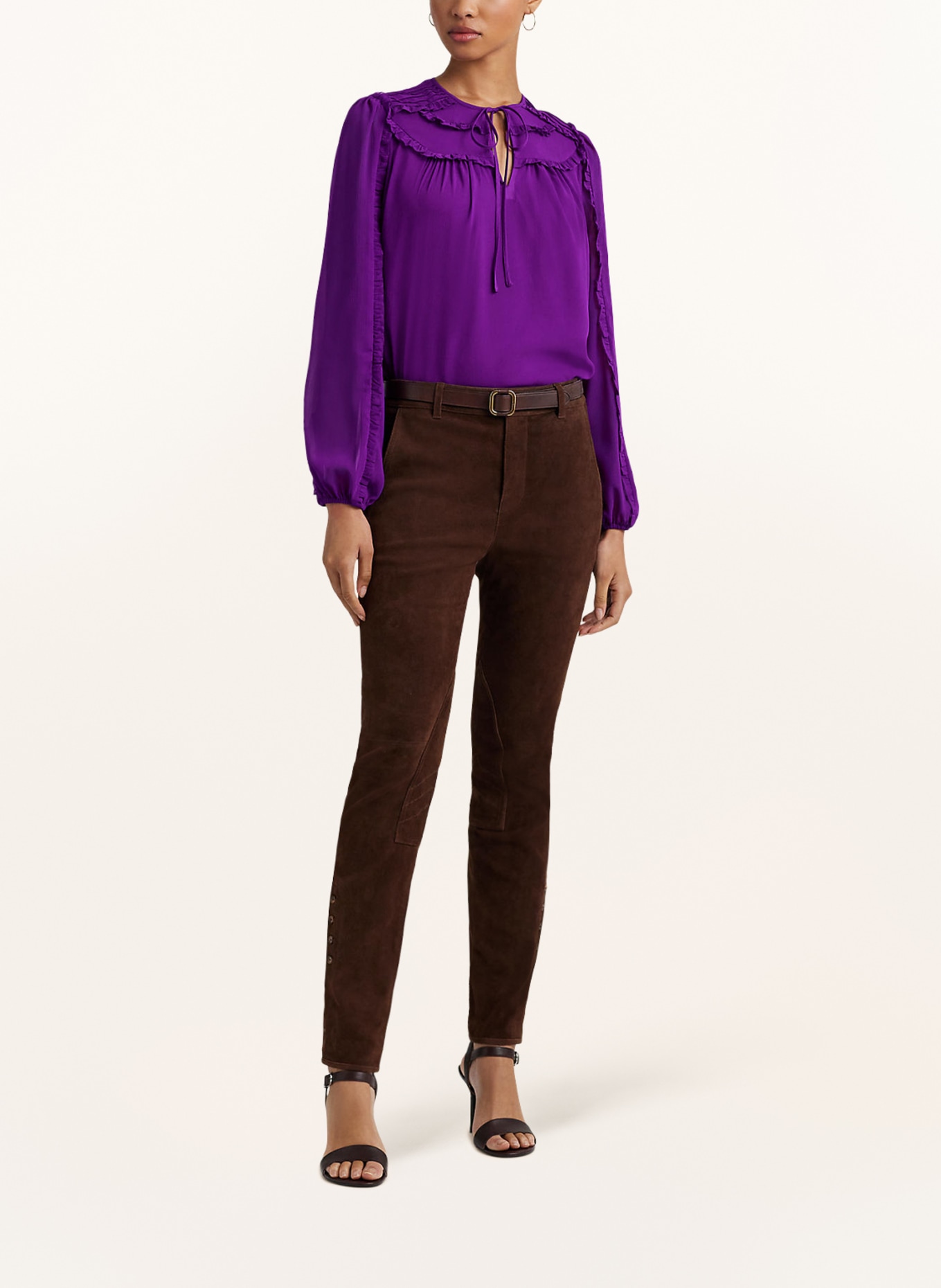 LAUREN RALPH LAUREN Shirt blouse with ruffles, Color: PURPLE (Image 2)