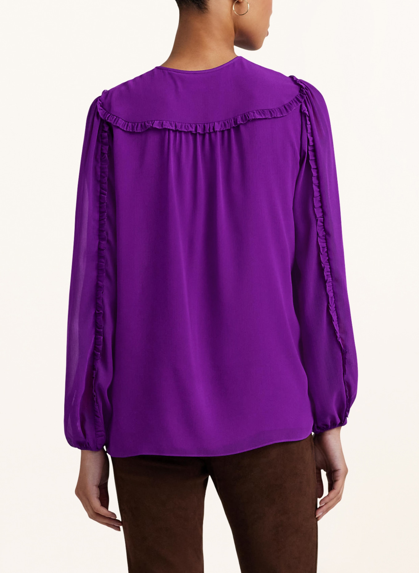 LAUREN RALPH LAUREN Blusenshirt mit Rüschen, Farbe: LILA (Bild 3)