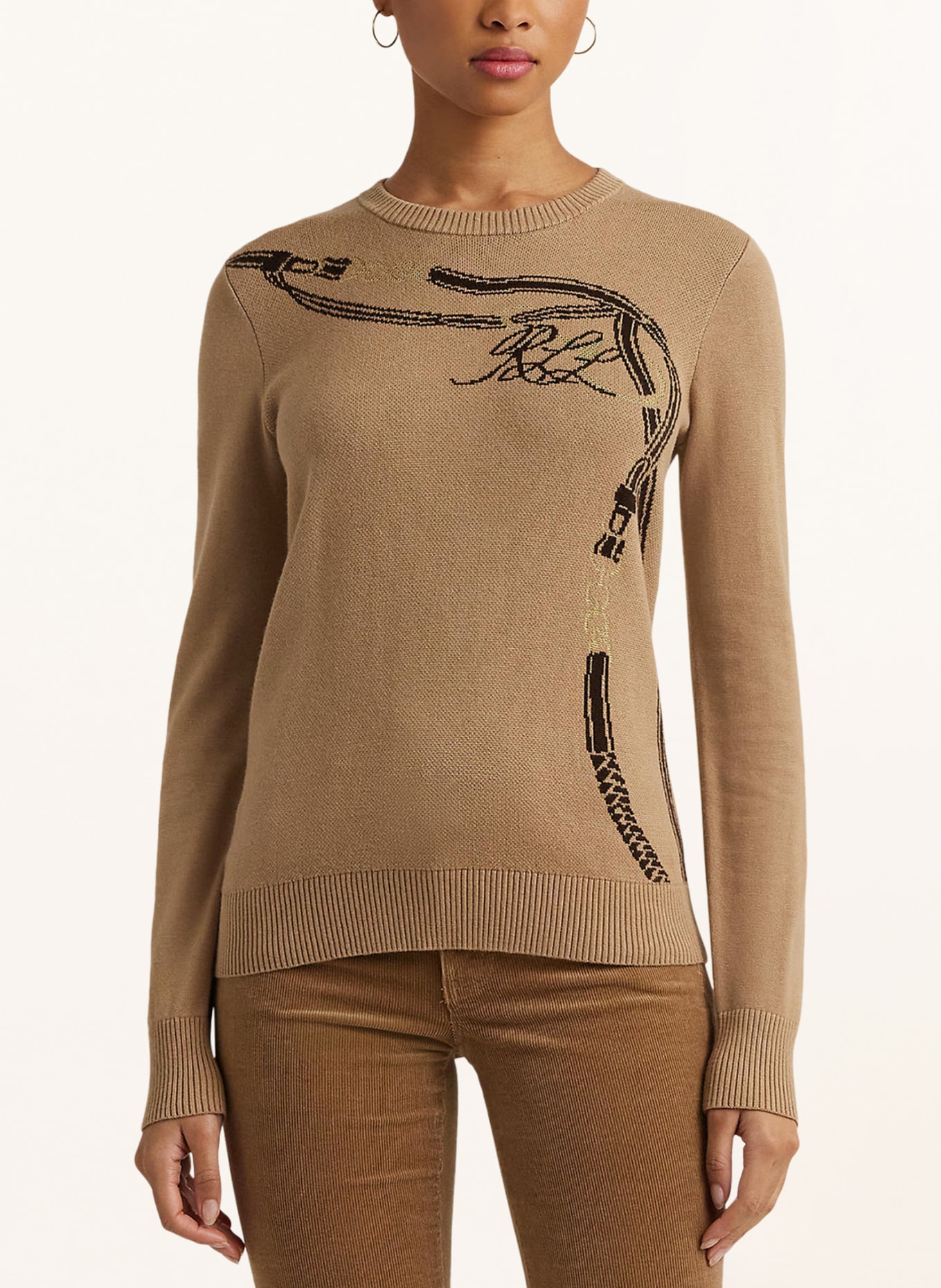 LAUREN RALPH LAUREN Sweater, Color: DARK BROWN/ CAMEL (Image 4)