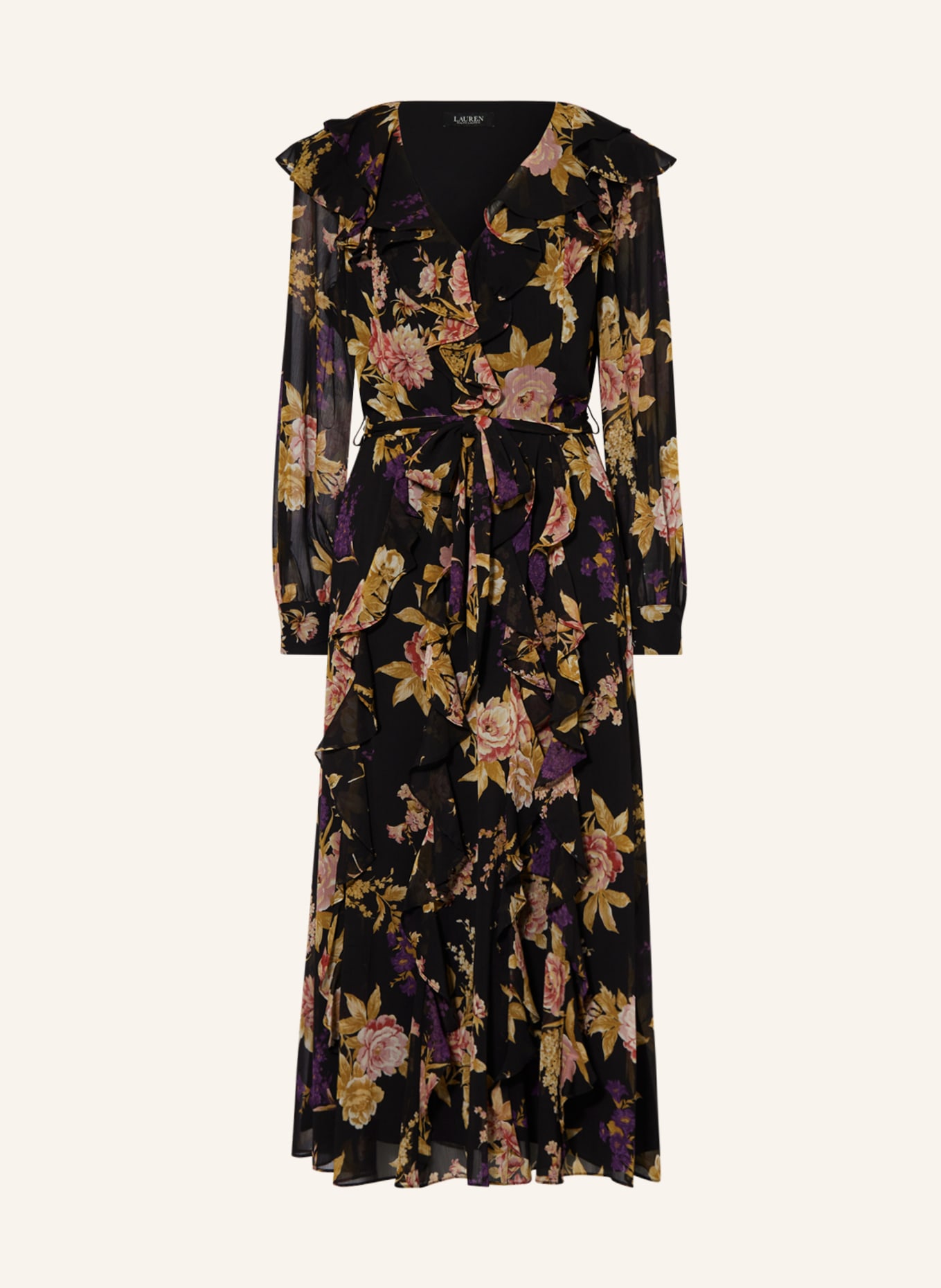 LAUREN RALPH LAUREN Kleid mit Volants, Farbe: ROSÉ/ BEIGE (Bild 1)