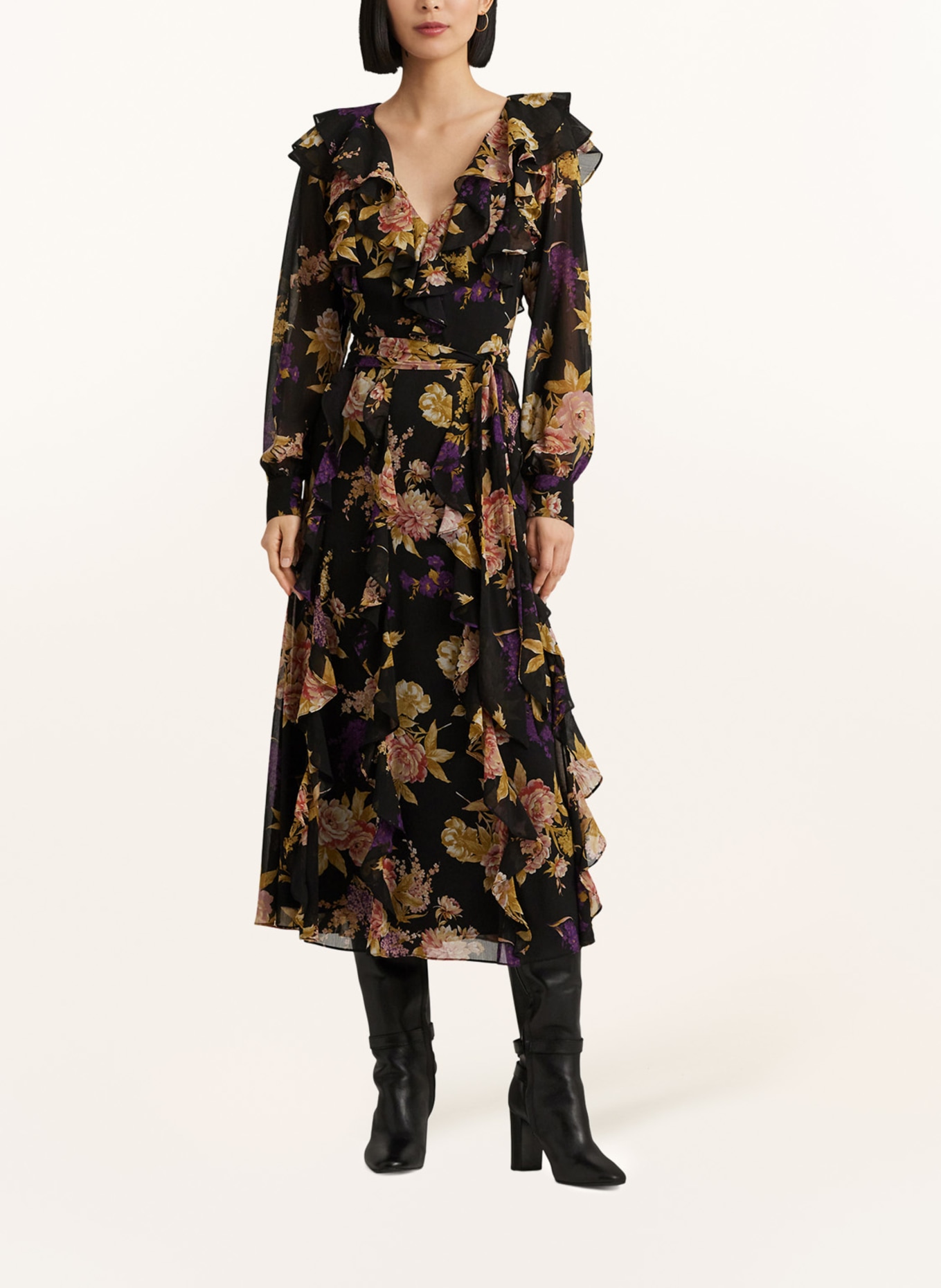 LAUREN RALPH LAUREN Dress with frills, Color: ROSE/ BEIGE (Image 2)