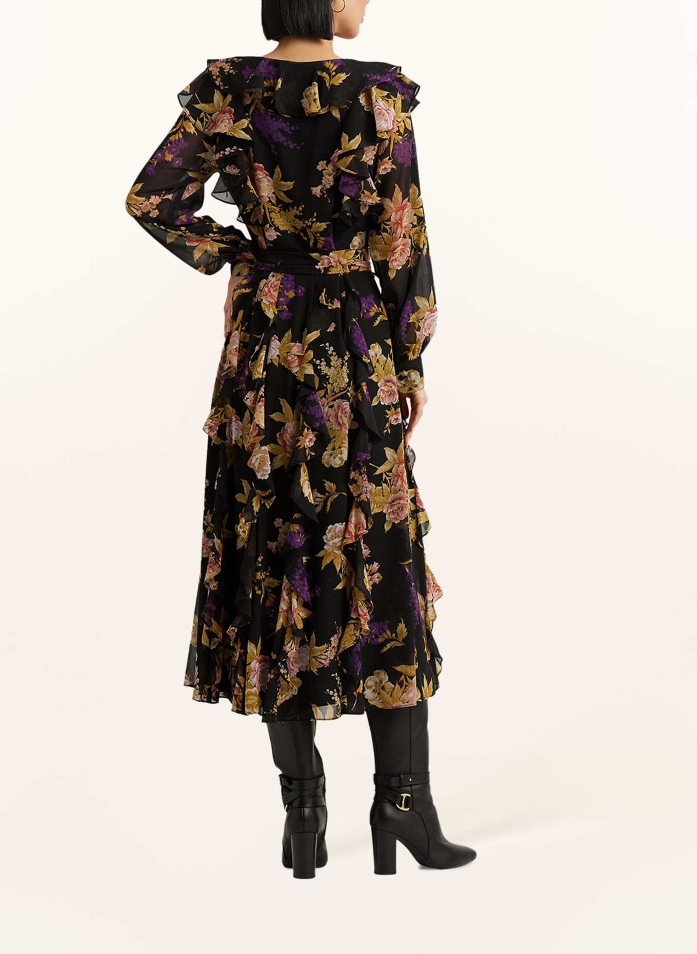 LAUREN RALPH LAUREN Kleid mit Volants, Farbe: ROSÉ/ BEIGE (Bild 3)
