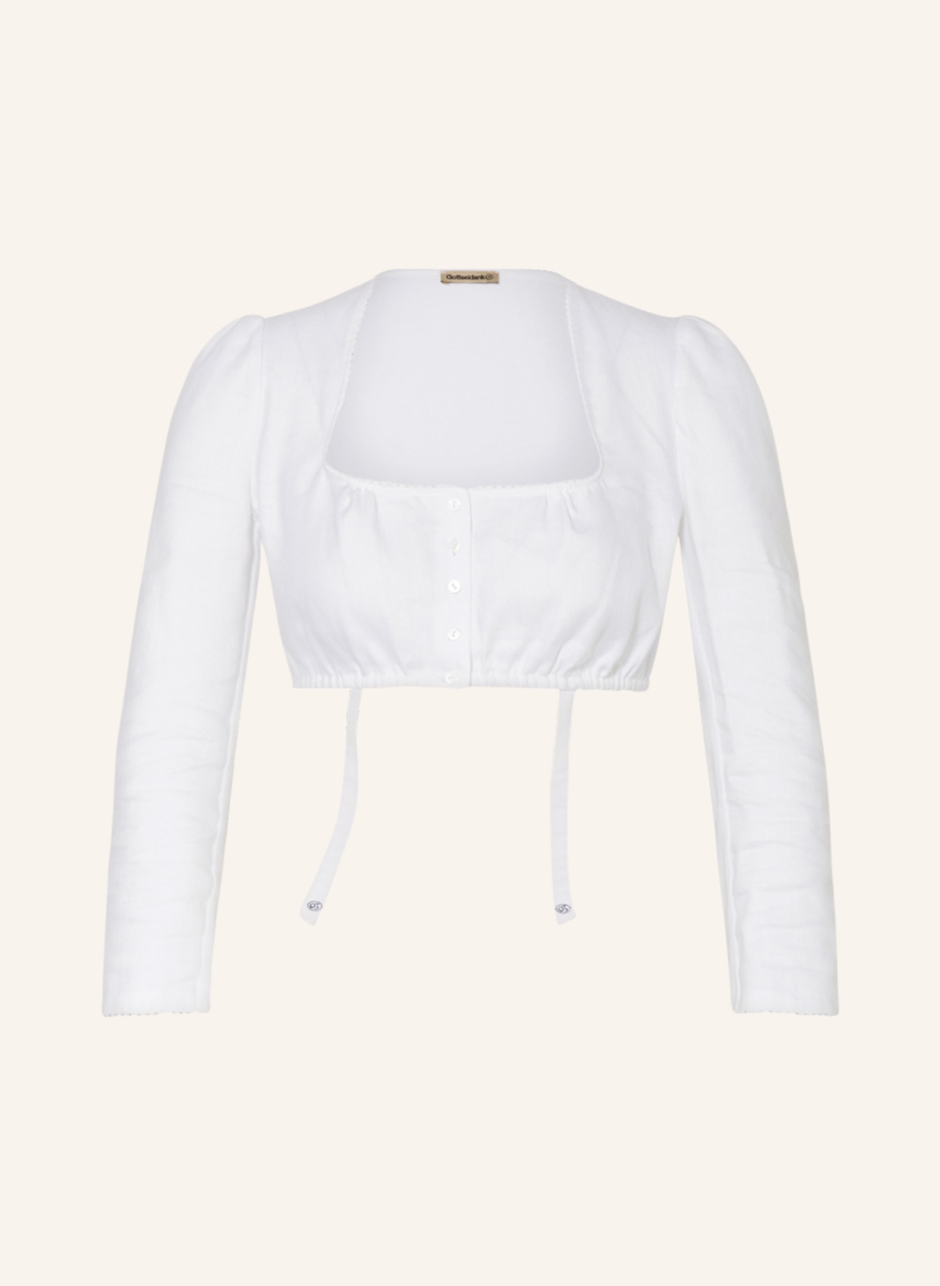 Gottseidank Dirndl blouse JULI with 3/4 sleeves, Color: WHITE (Image 1)