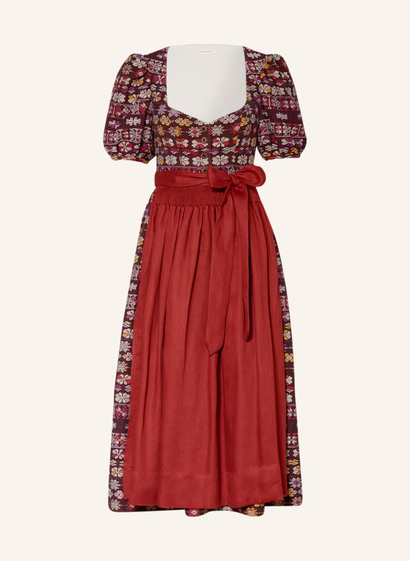 Gottseidank Sukienka bawarska CAROLINA, Kolor: CIEMNOCZERWONY/ CIEMNOŻÓŁTY/ CIEMNOPOMARAŃCZOWY (Obrazek 1)