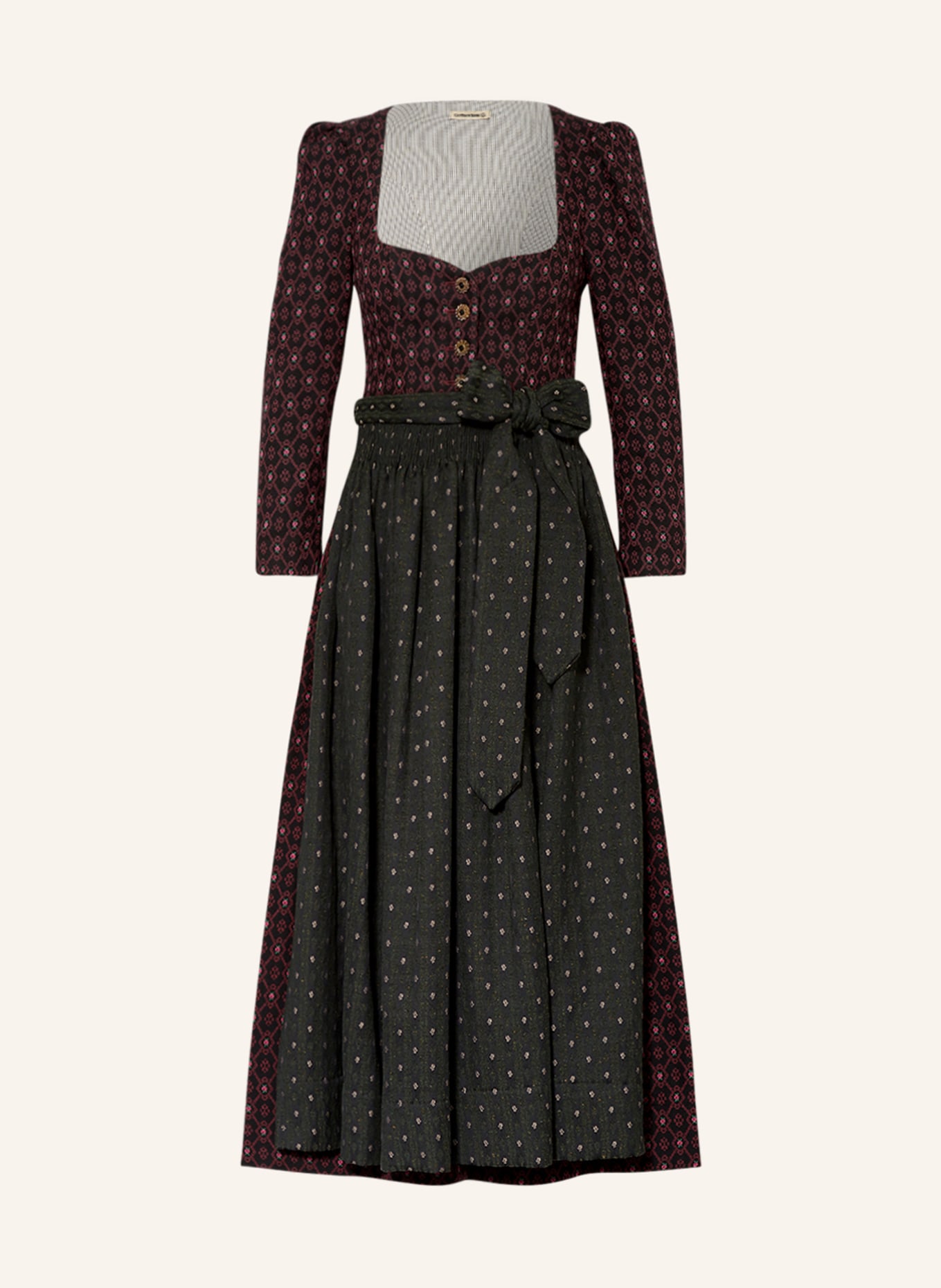 Gottseidank Sukienka bawarska AMREI, Kolor: CIEMNOCZERWONY/ CIEMNOZIELONY/ CZARNY (Obrazek 1)
